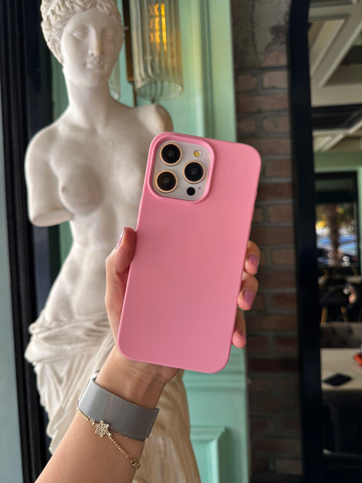 Magsafe Lansman Dokulu İphone Telefon Kılıfı Pembe