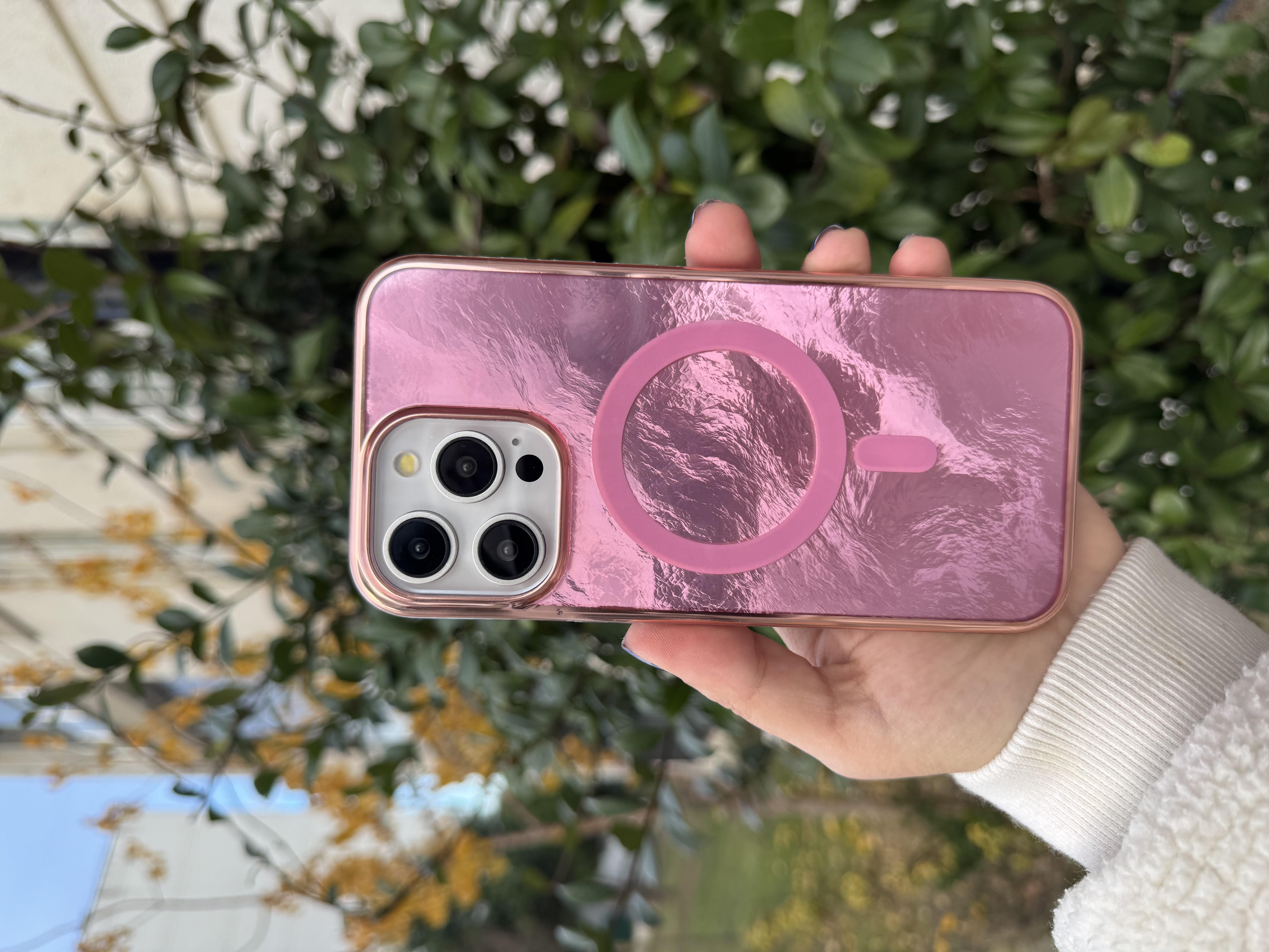 Magsafe Özellikli Pembe Telefon Kılıfı