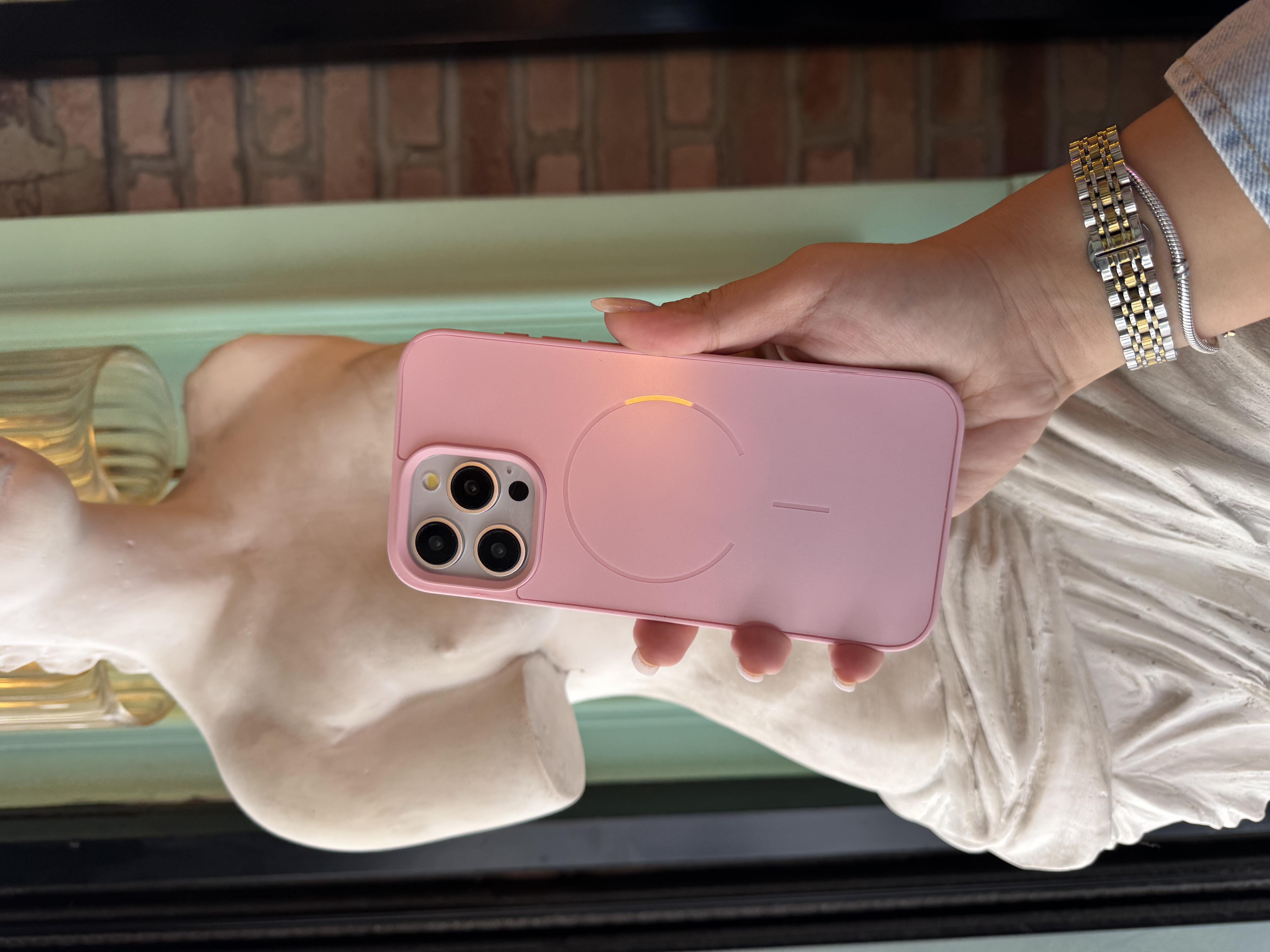 Magsafe Renkli İphone Telefon Kılıfı Pembe