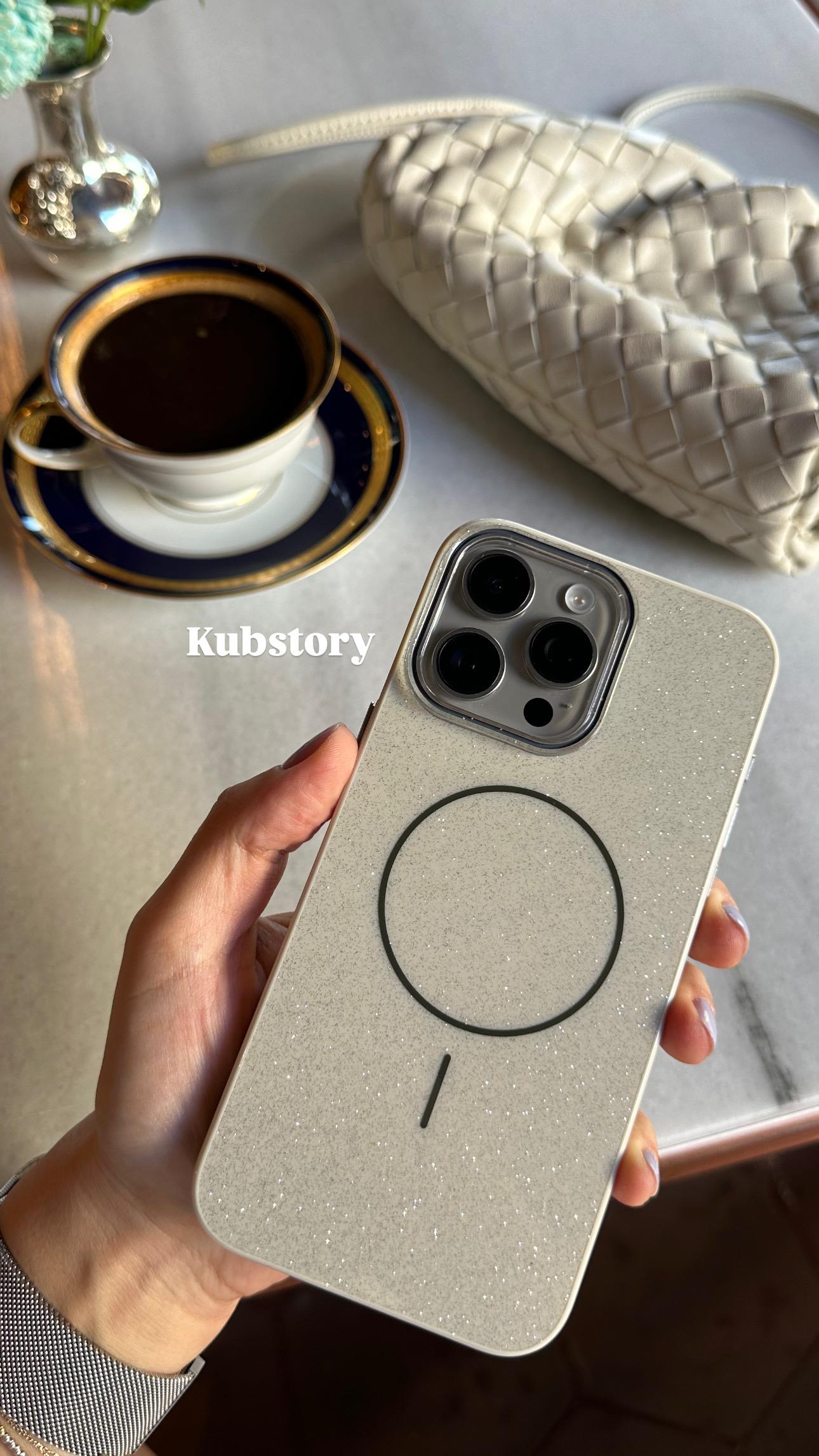 Magsafe Simli İphone Telefon Kılıfı Krem