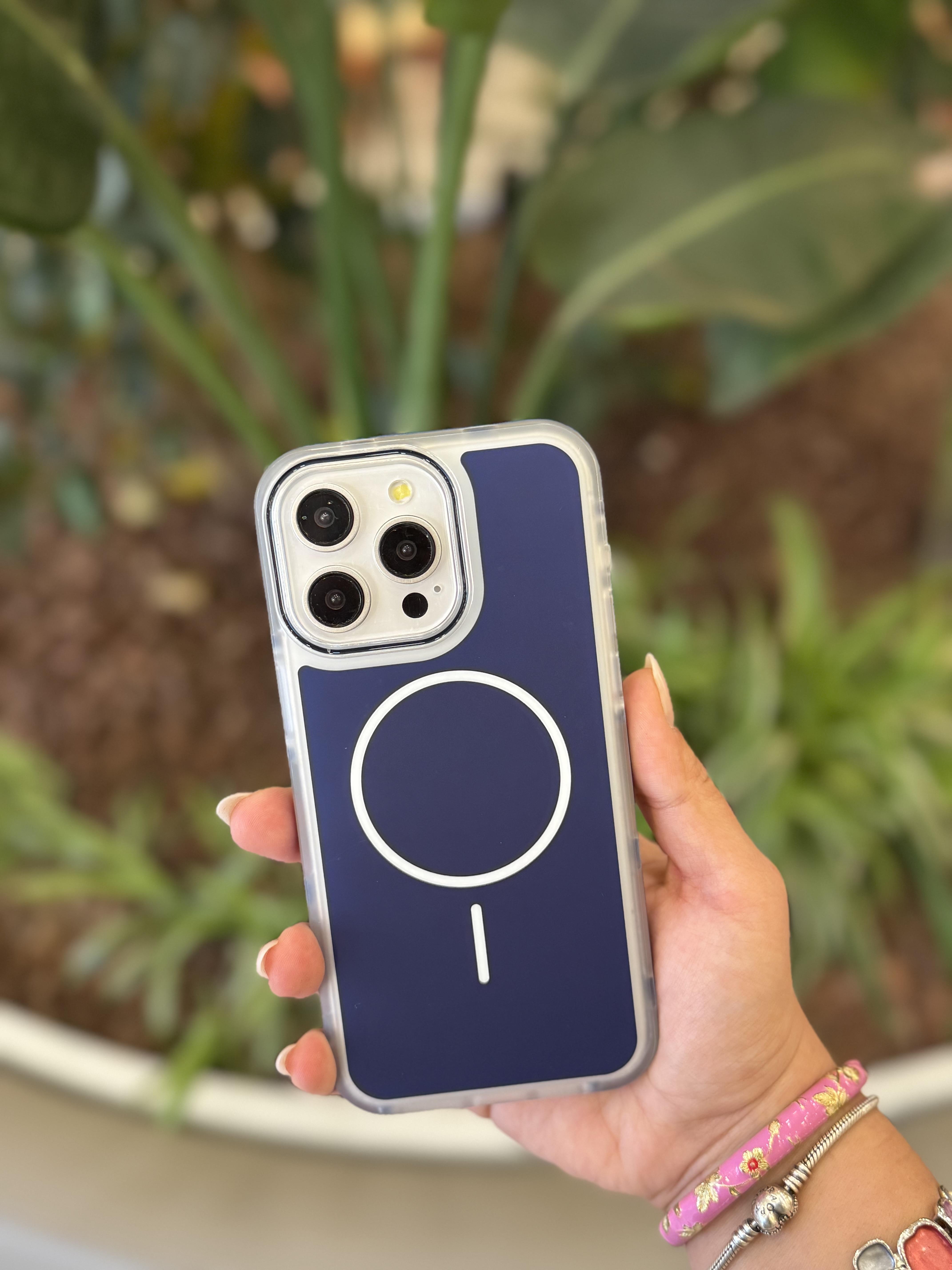 Magsafe Uyumlu Renkli İphone Telefon Kılıfı Lacivert