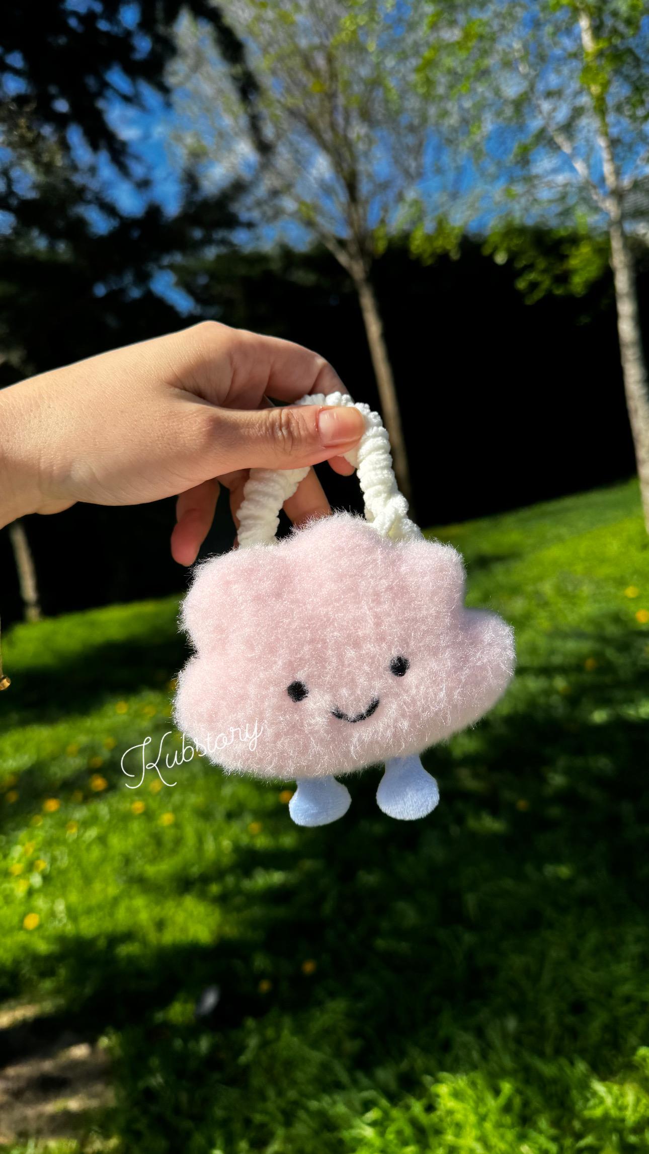 Örgülü Airpods Çantası Pembe Bulut