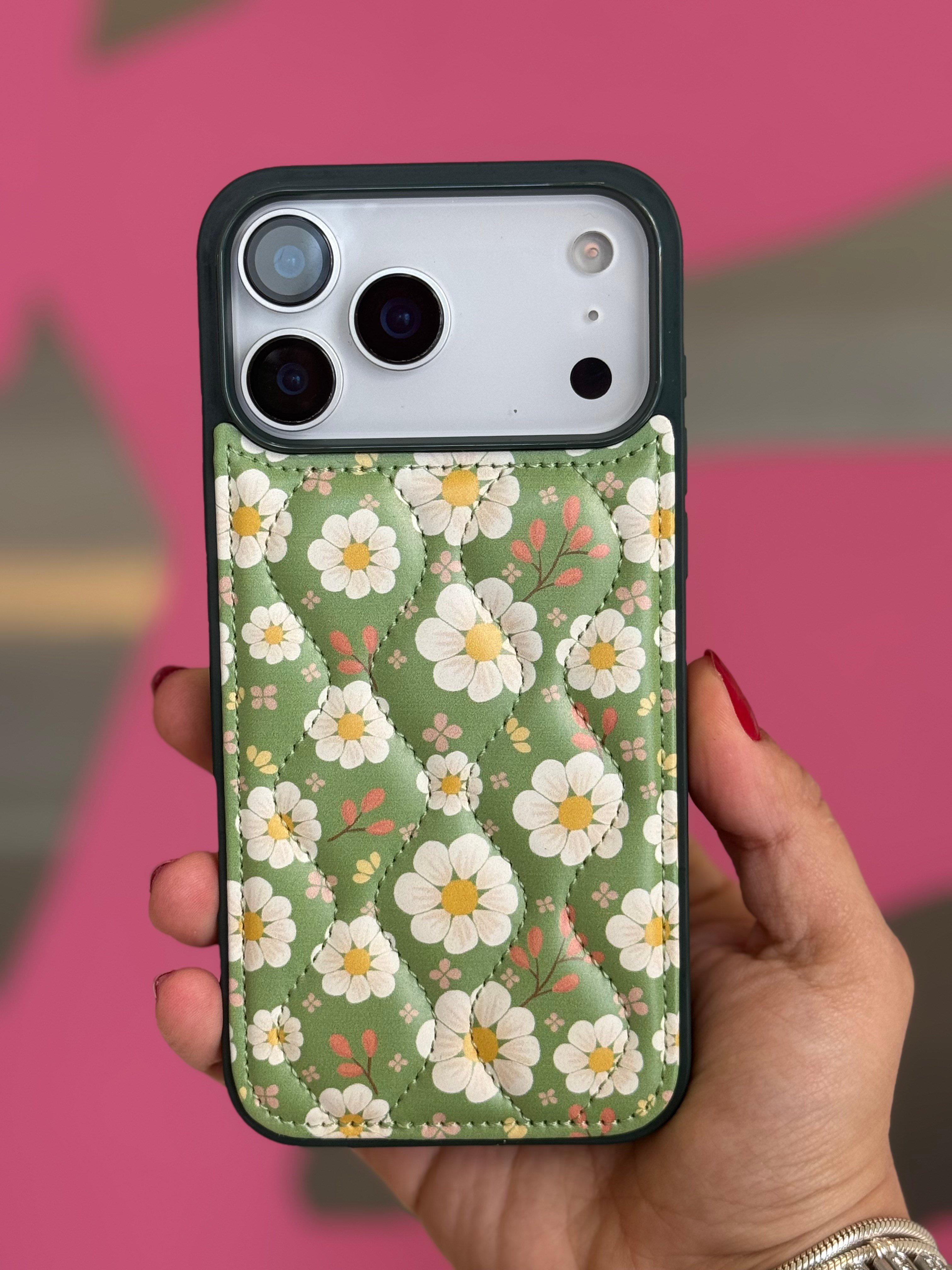 Papatya Desenli Puf İphone Telefon Kılıfı 