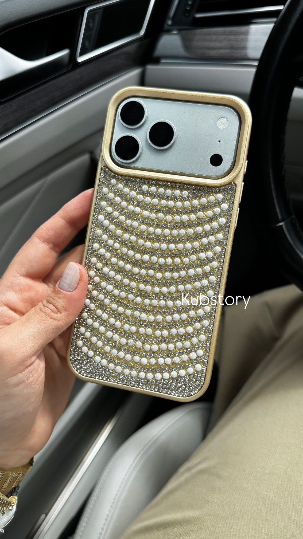 Pearl Wave İphone Telefon Kılıfı Gold