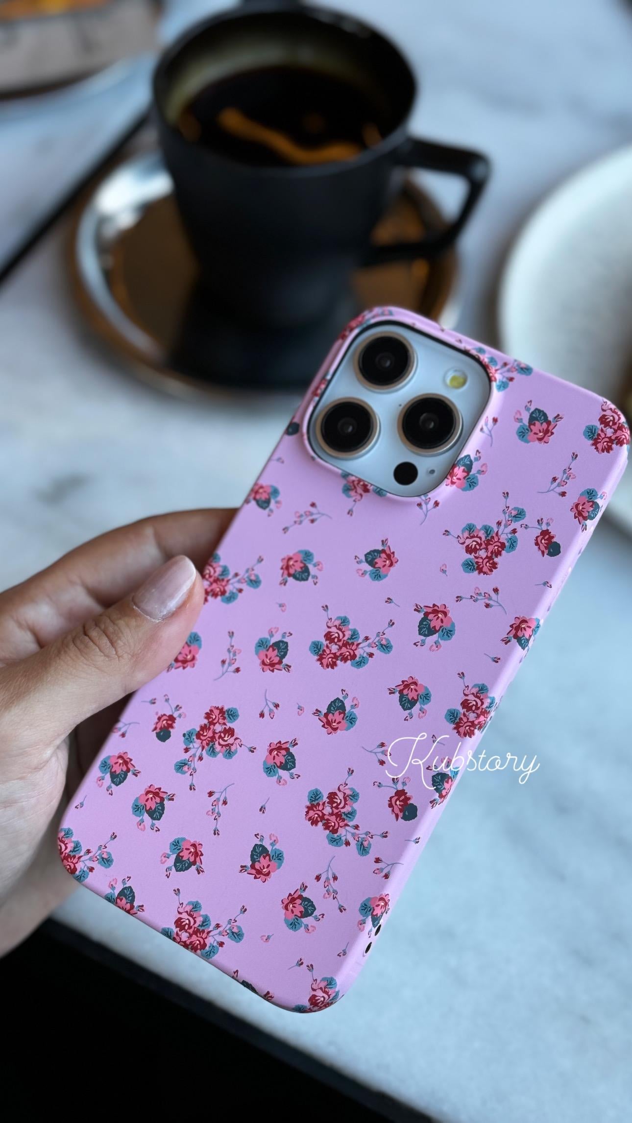 Pembe Çiçek İphone Telefon Kılıfı