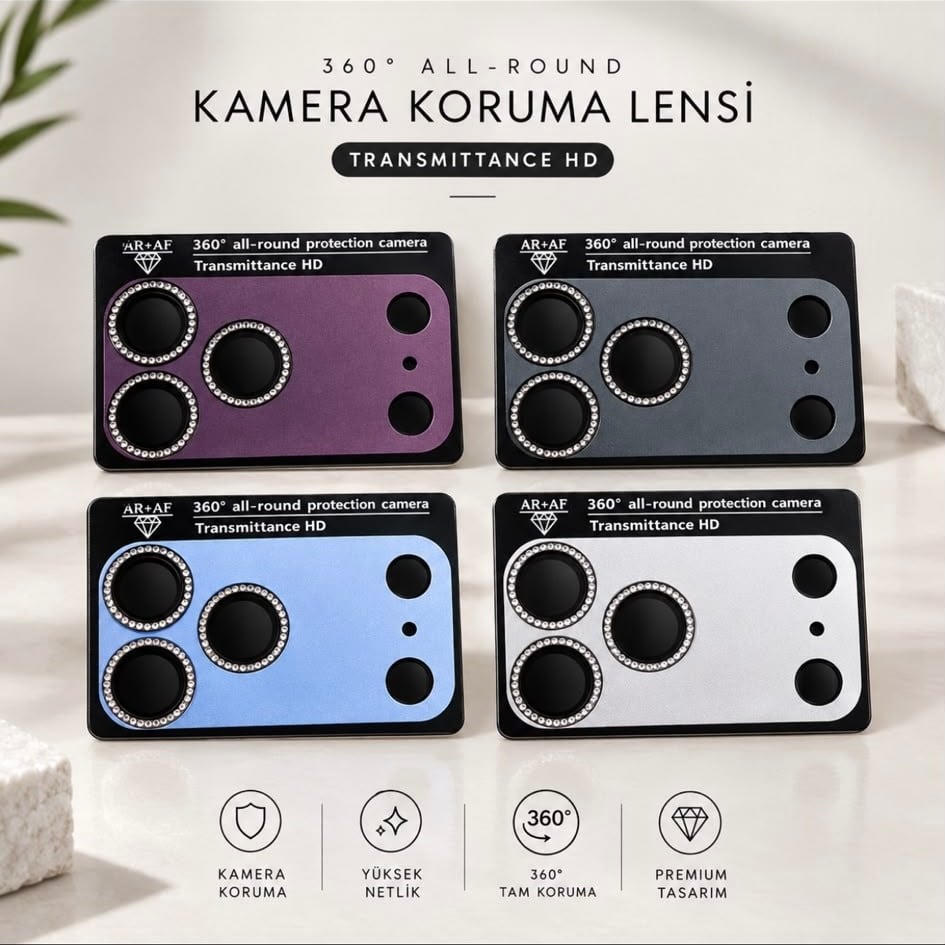 Safir Taşlı Kamera Koruyucu Lens 