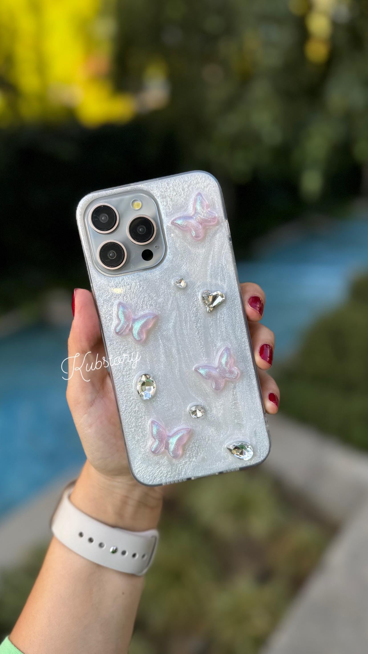 Sedefli Kelebek Desen  Telefon Kılıfı