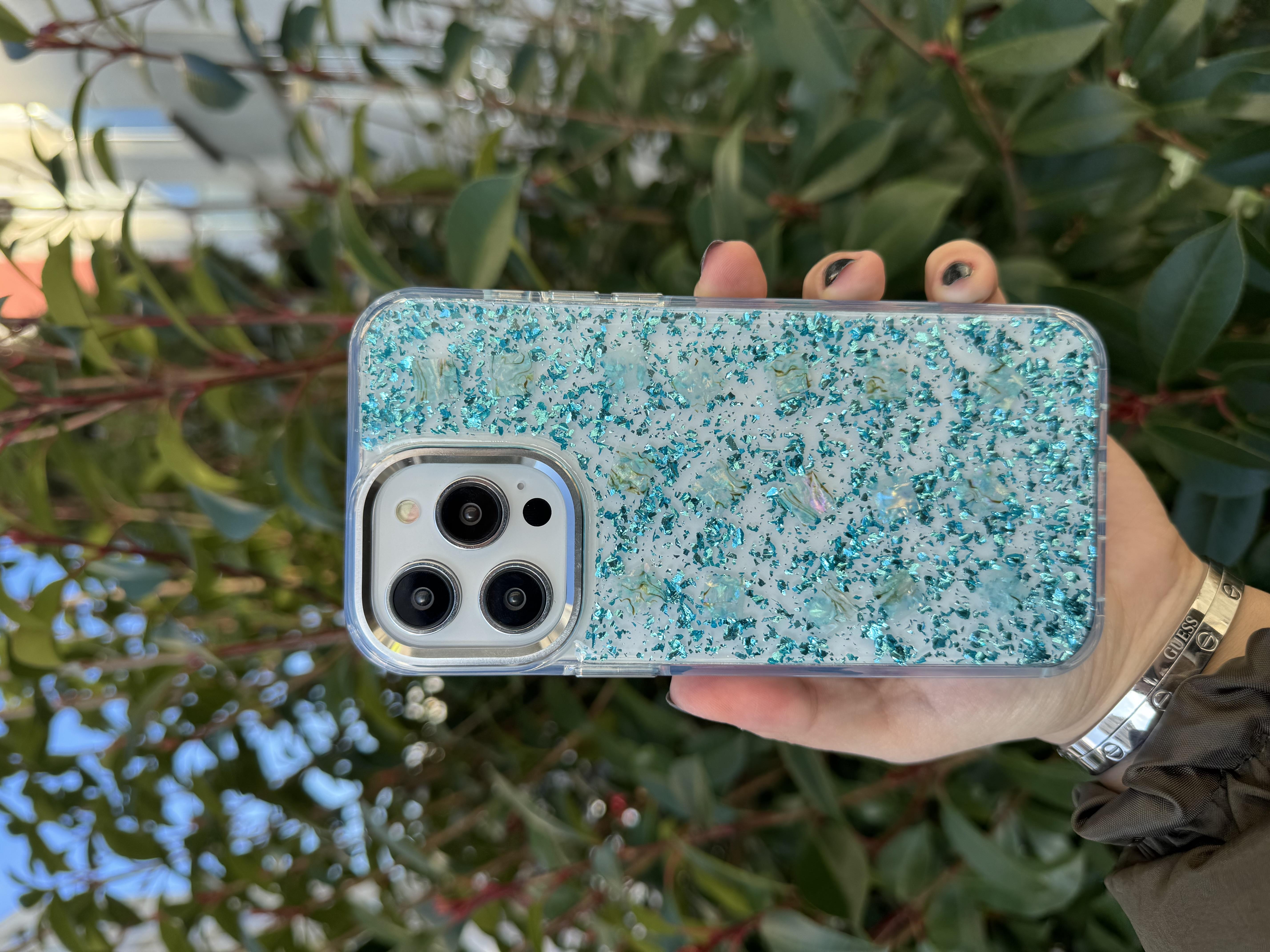 Sim Parçacıklı İphone Telefon Kılıfı Mavi