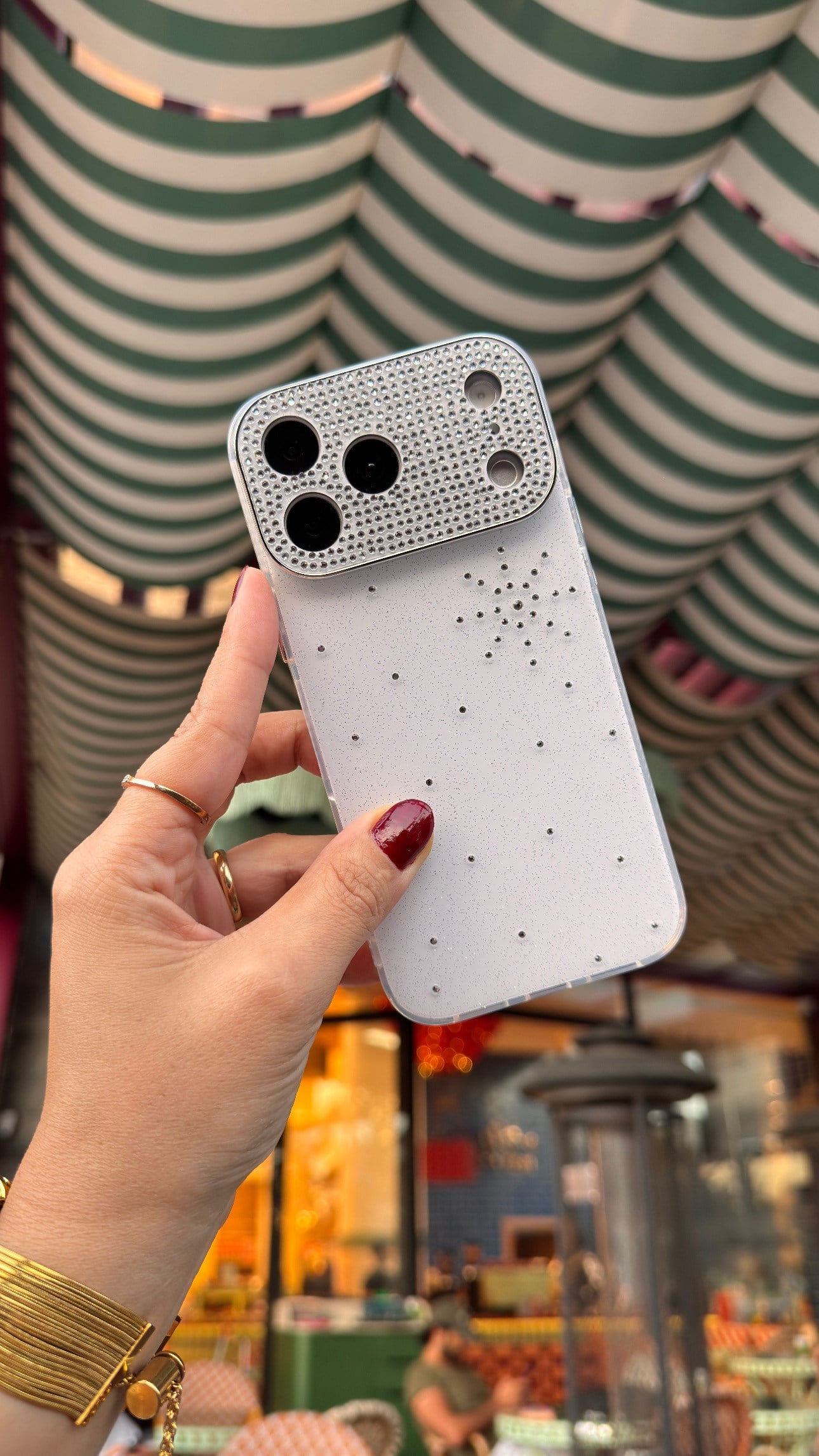 Star Diamond İphone Telefon Kılıfı Beyaz