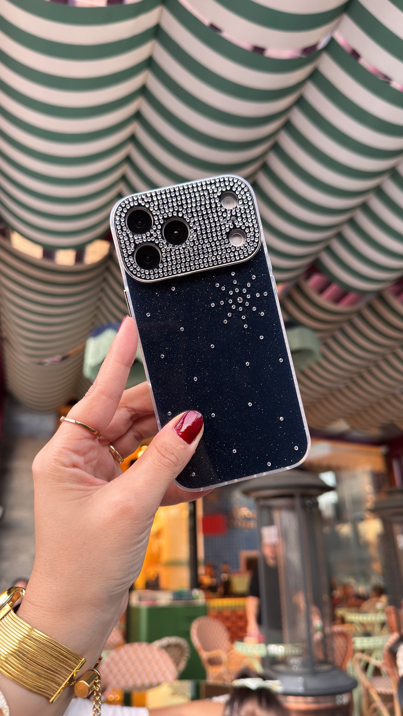 Star Diamond İphone Telefon Kılıfı Siyah
