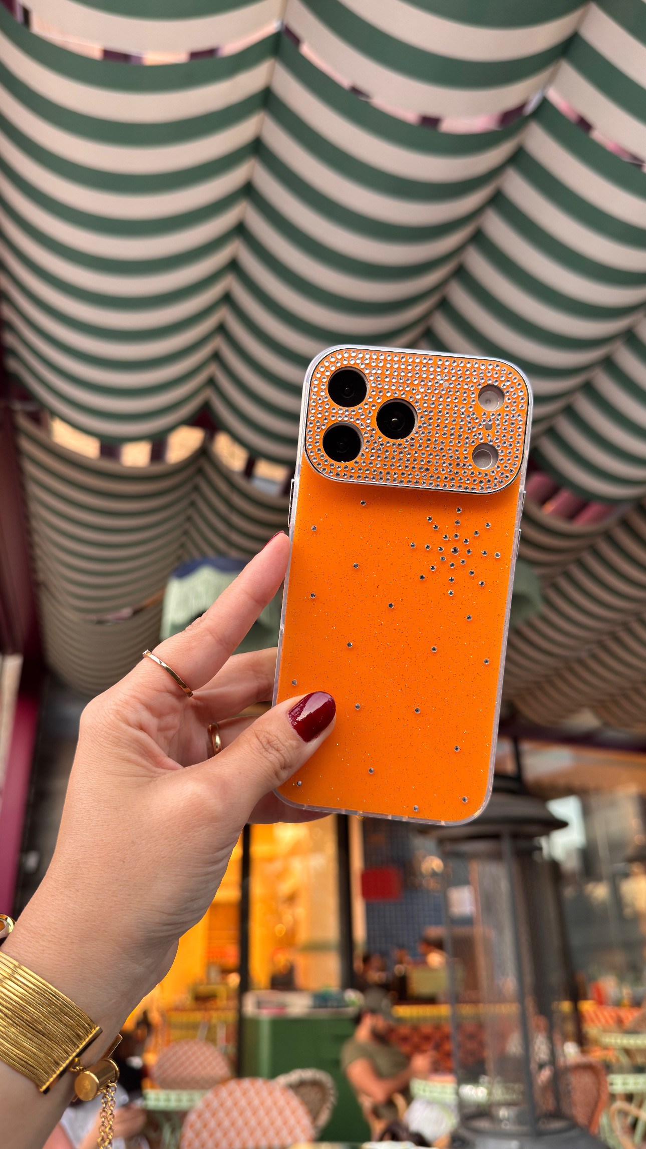 Star Diamond İphone Telefon Kılıfı Turuncu