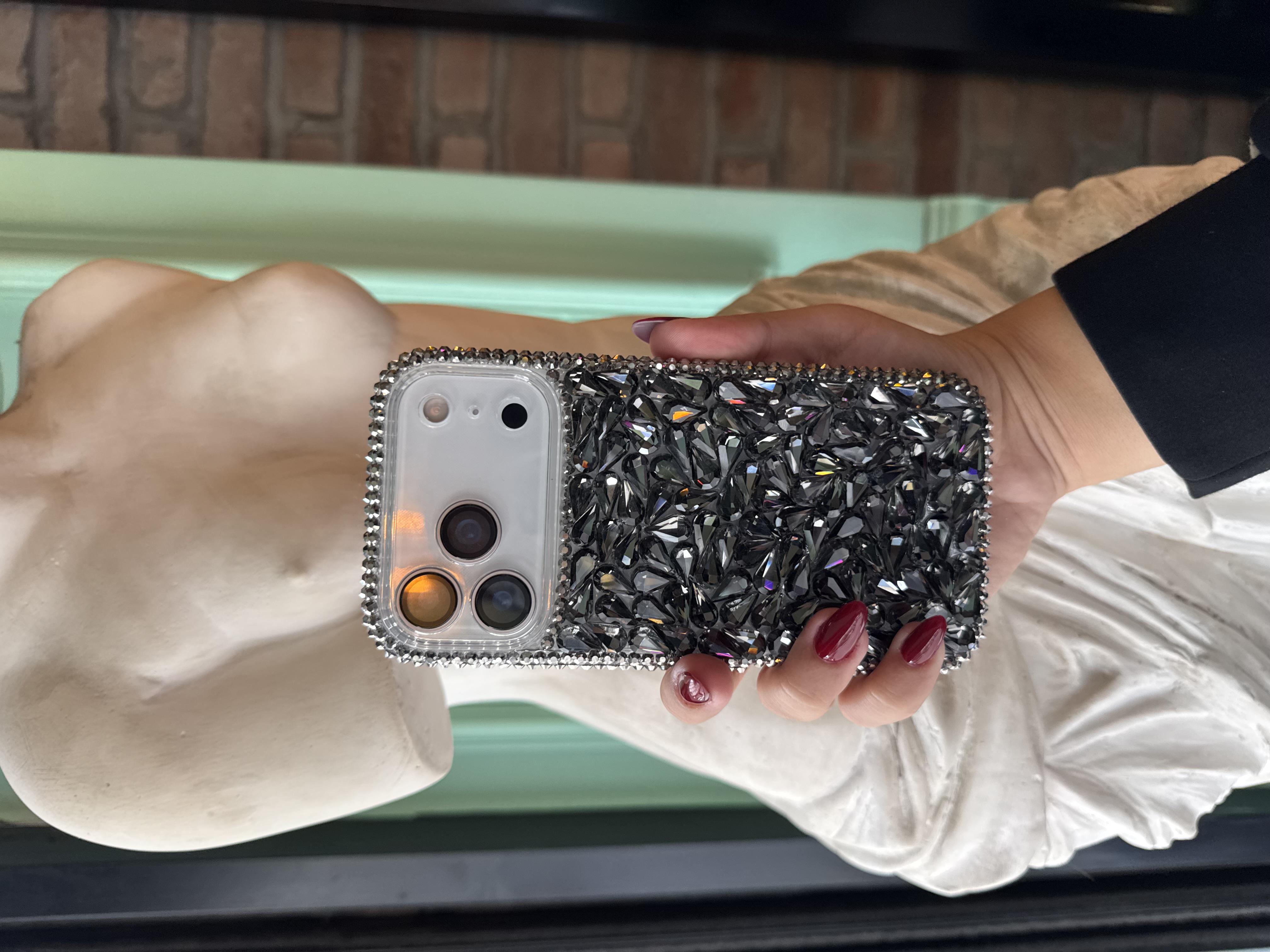 Swarovski Taşlı İphone Telefefon Kılıfı Siyah