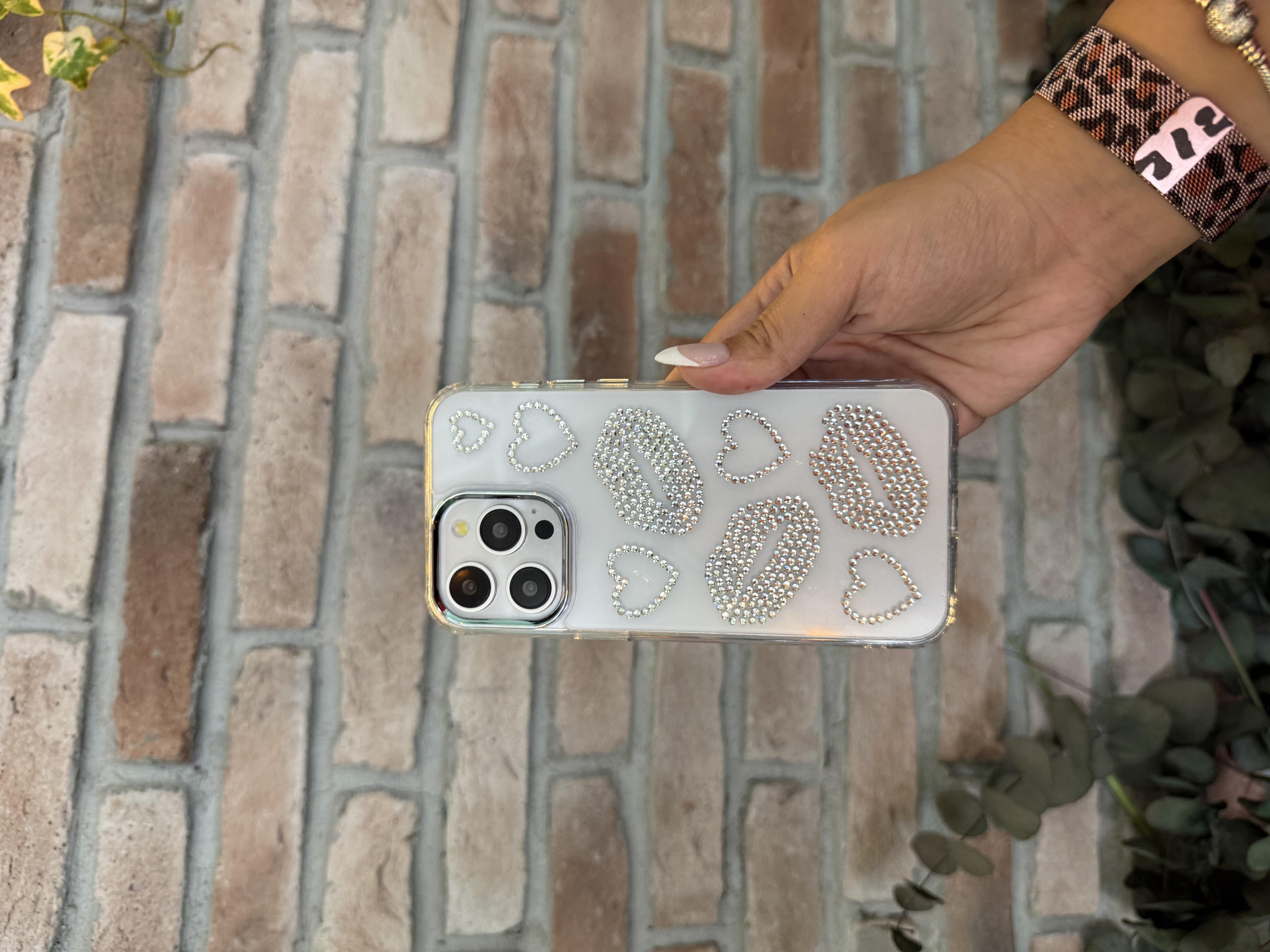 Taşlı Dudak İphone Telefon Kılıfı 