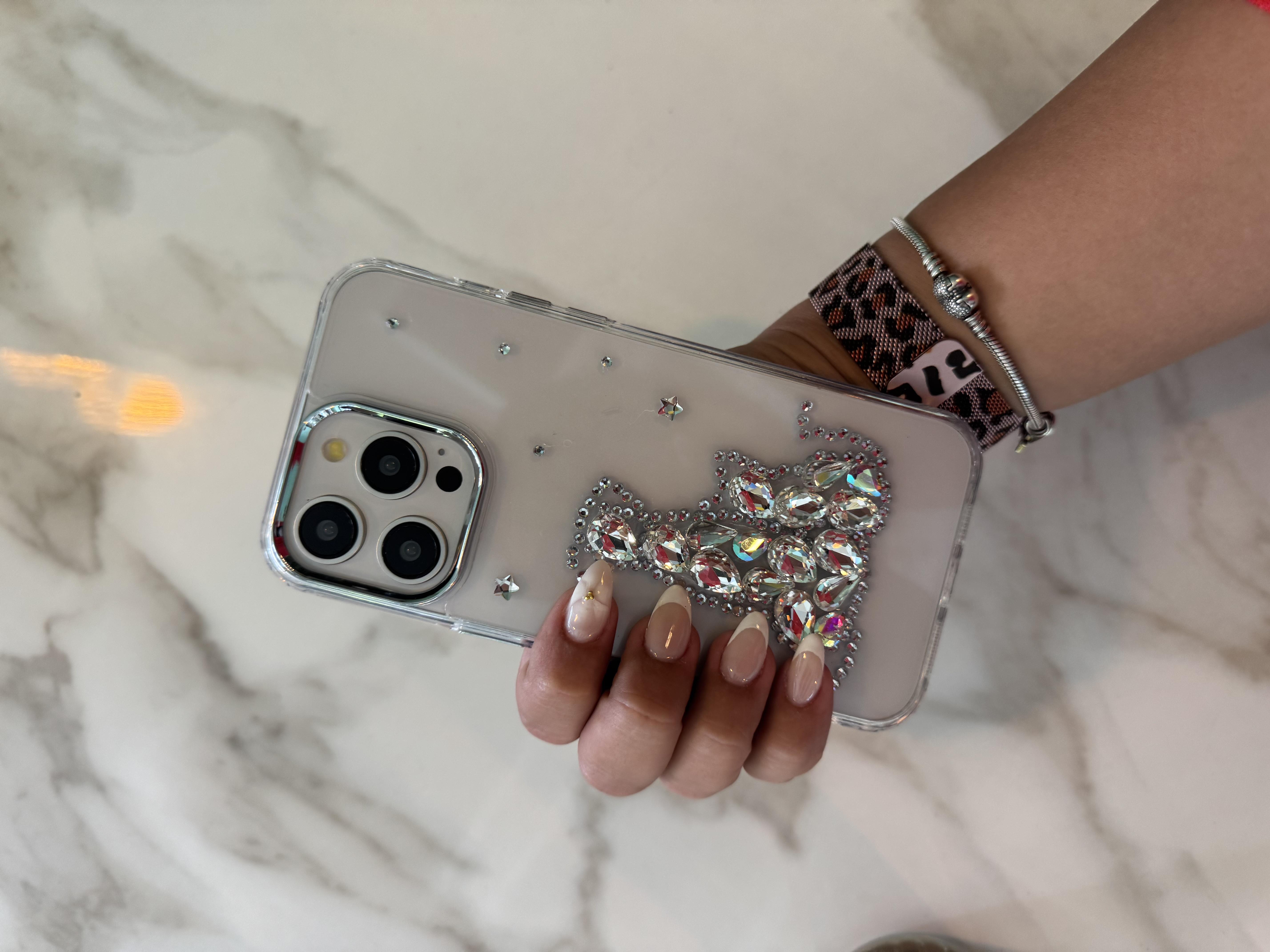 Taşlı Kedi İphone Telefon Kılıfı 