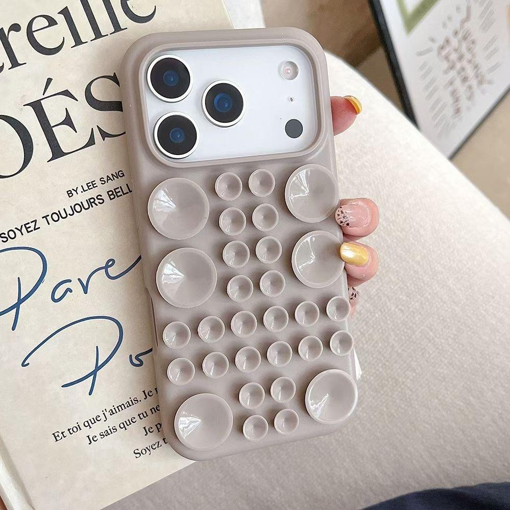 Vantuzlu Bubble İphone Telefon Kılıfı Gri