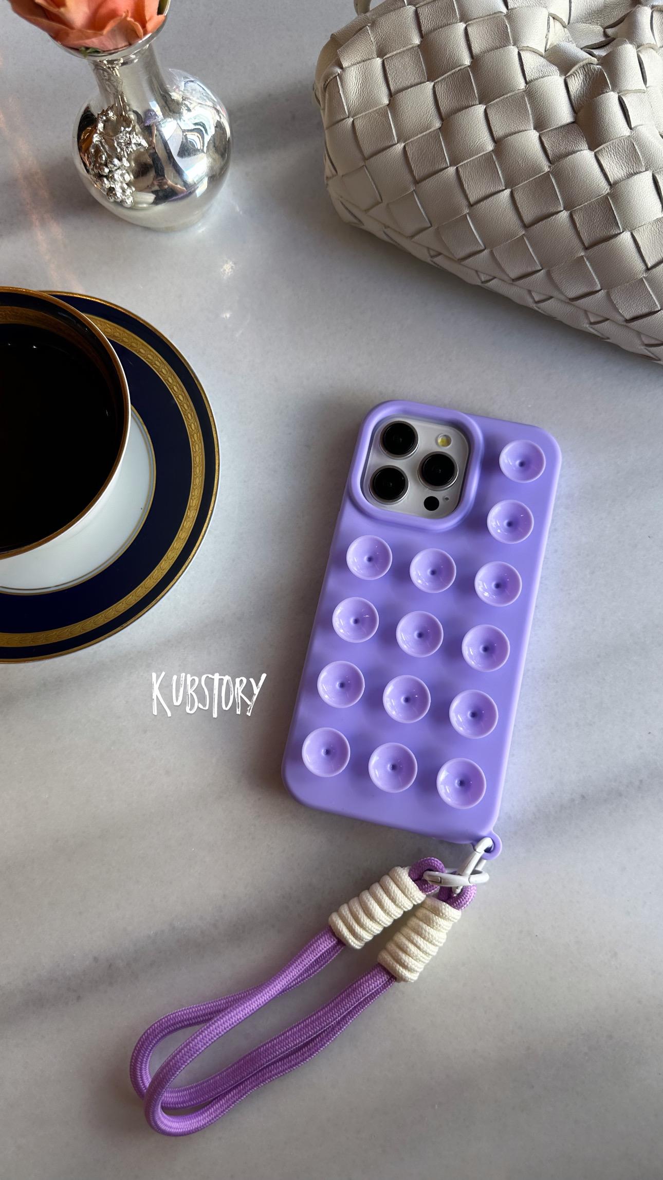 Vantuzlu İphone Telefon Kılıfı Mor