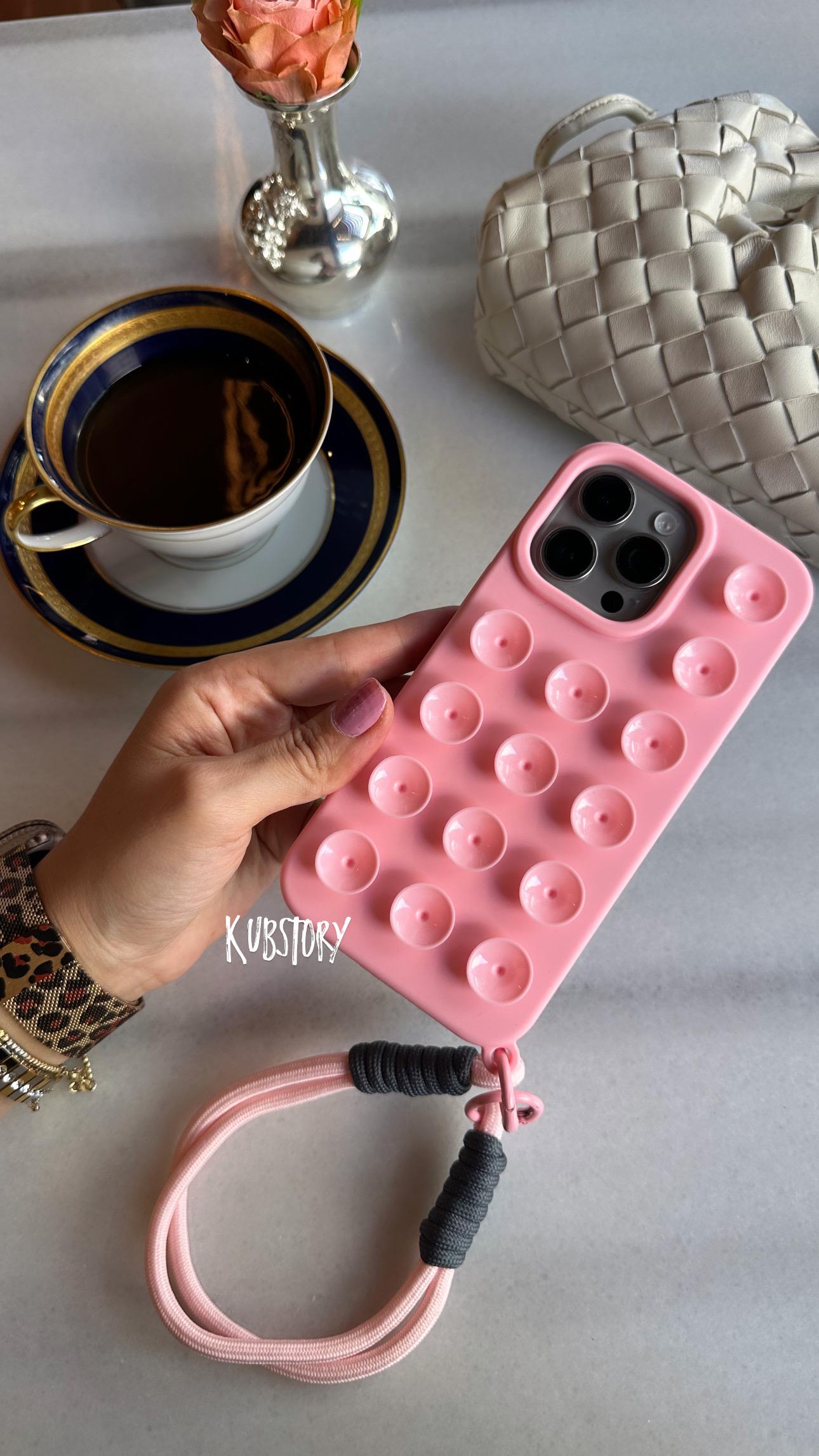 Vantuzlu İphone Telefon Kılıfı Pembe