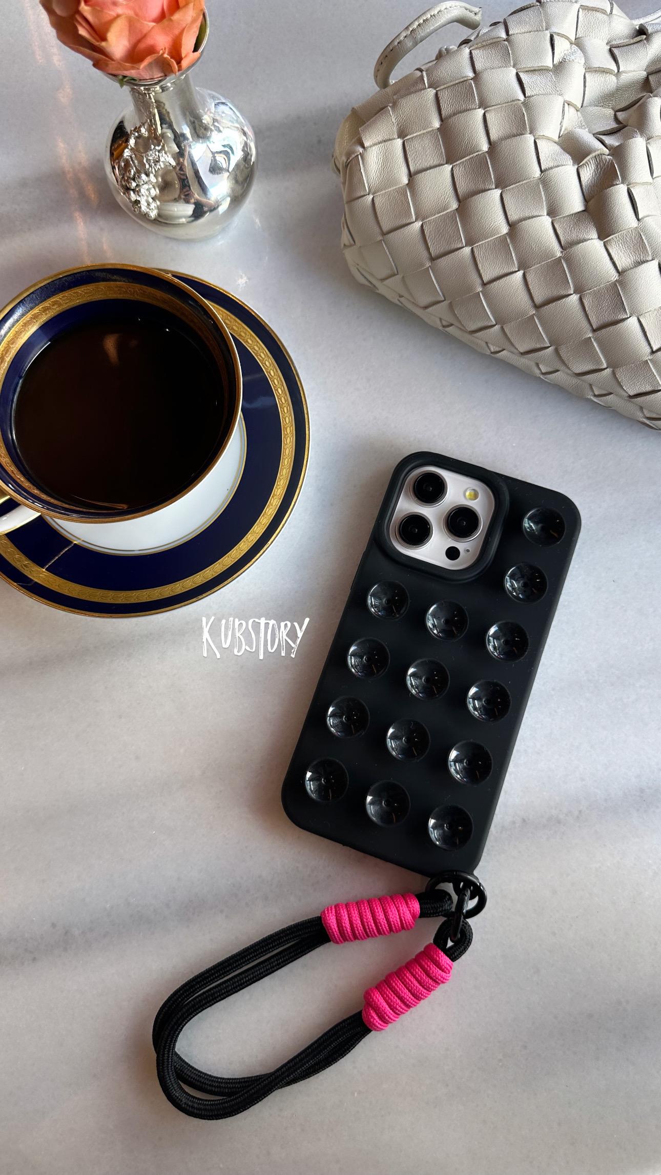 Vantuzlu İphone Telefon Kılıfı Siyah