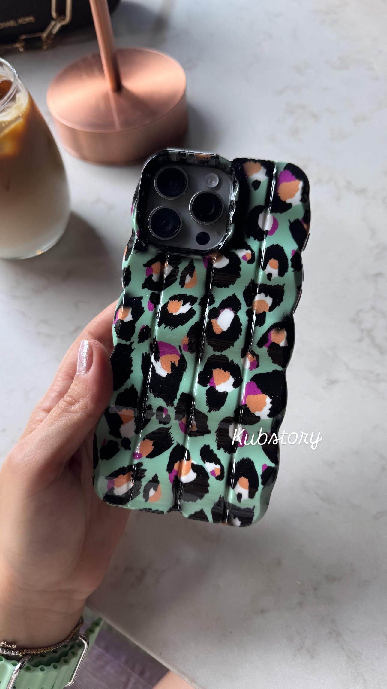 Wildrop Leopar İphone Telefon Kılıfı Yeşil Leopar