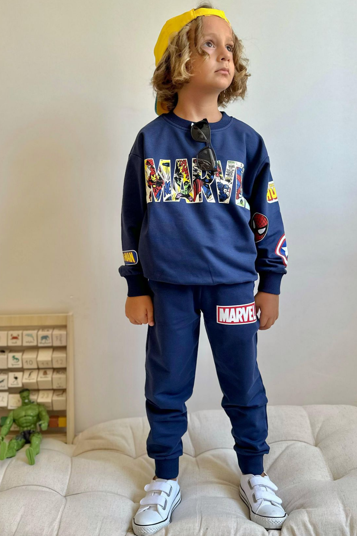 Erkek Çocuk 2 İplik Marvel Lacivert Eşofman Takım