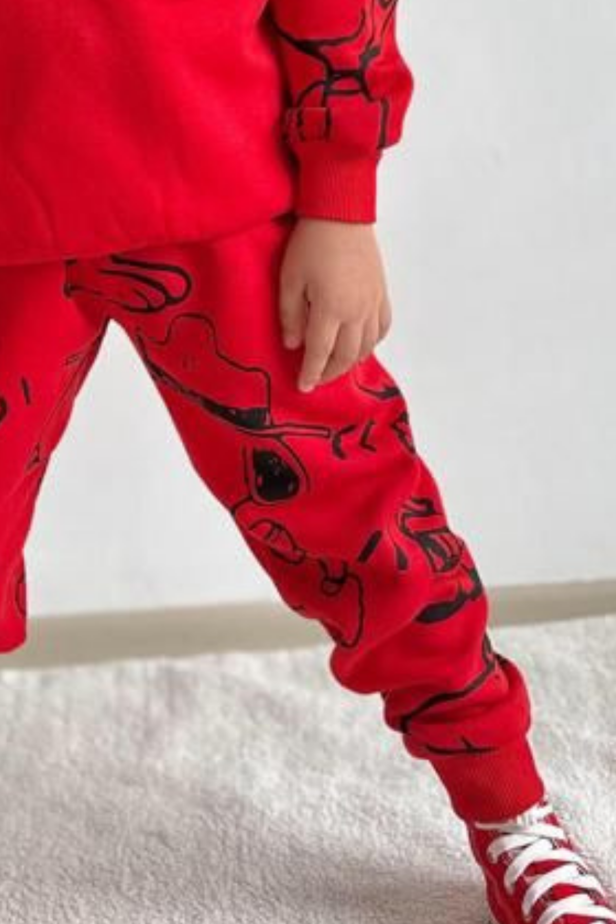 2 İplik Snopy Many Kırmızı Takım