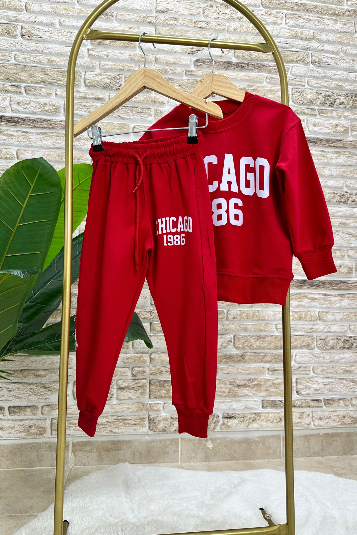 Unisex Çocuk 2 İplik Chicago Kırmızı Takım