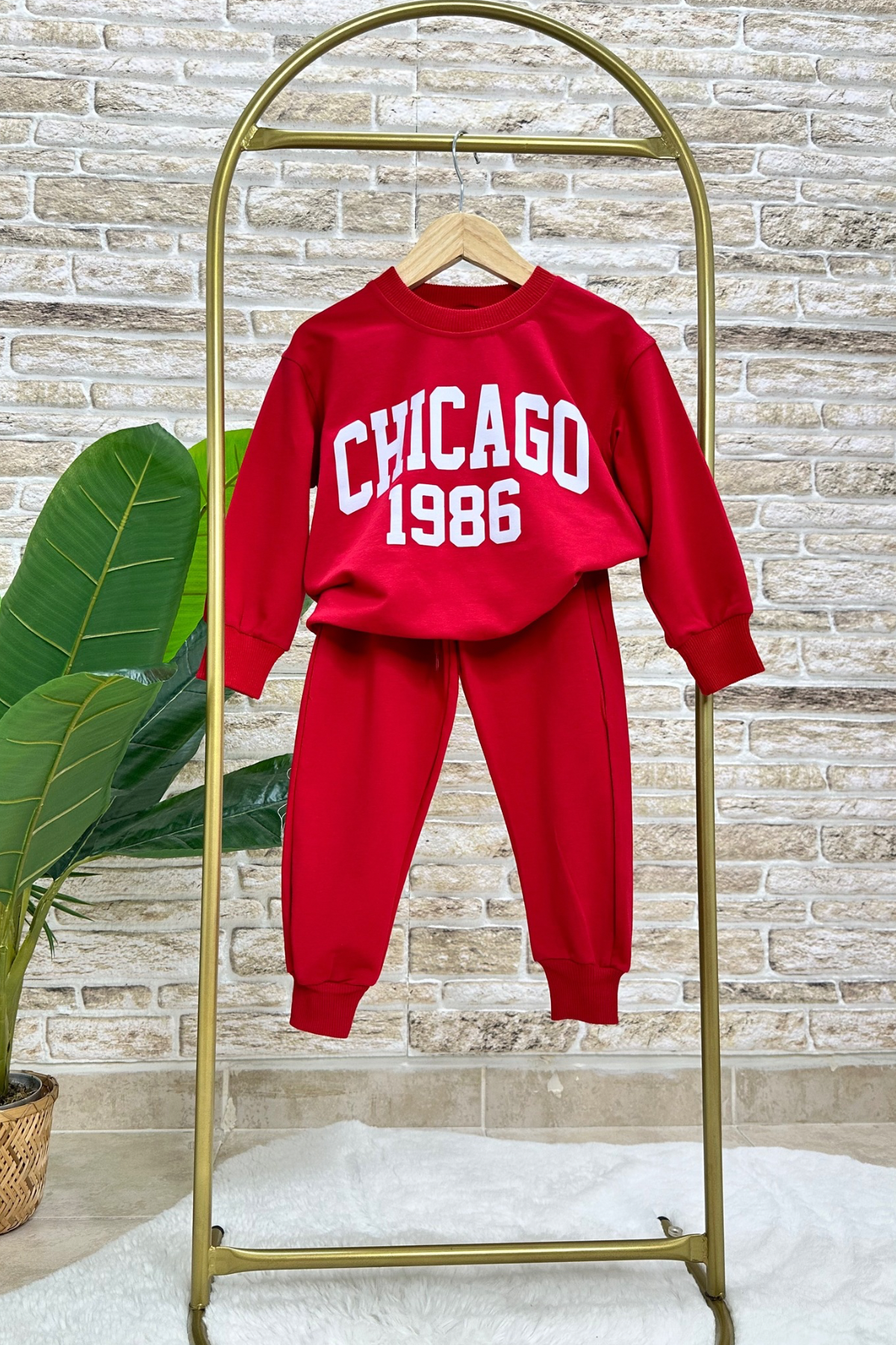 Unisex Çocuk 2 İplik Chicago Kırmızı Takım