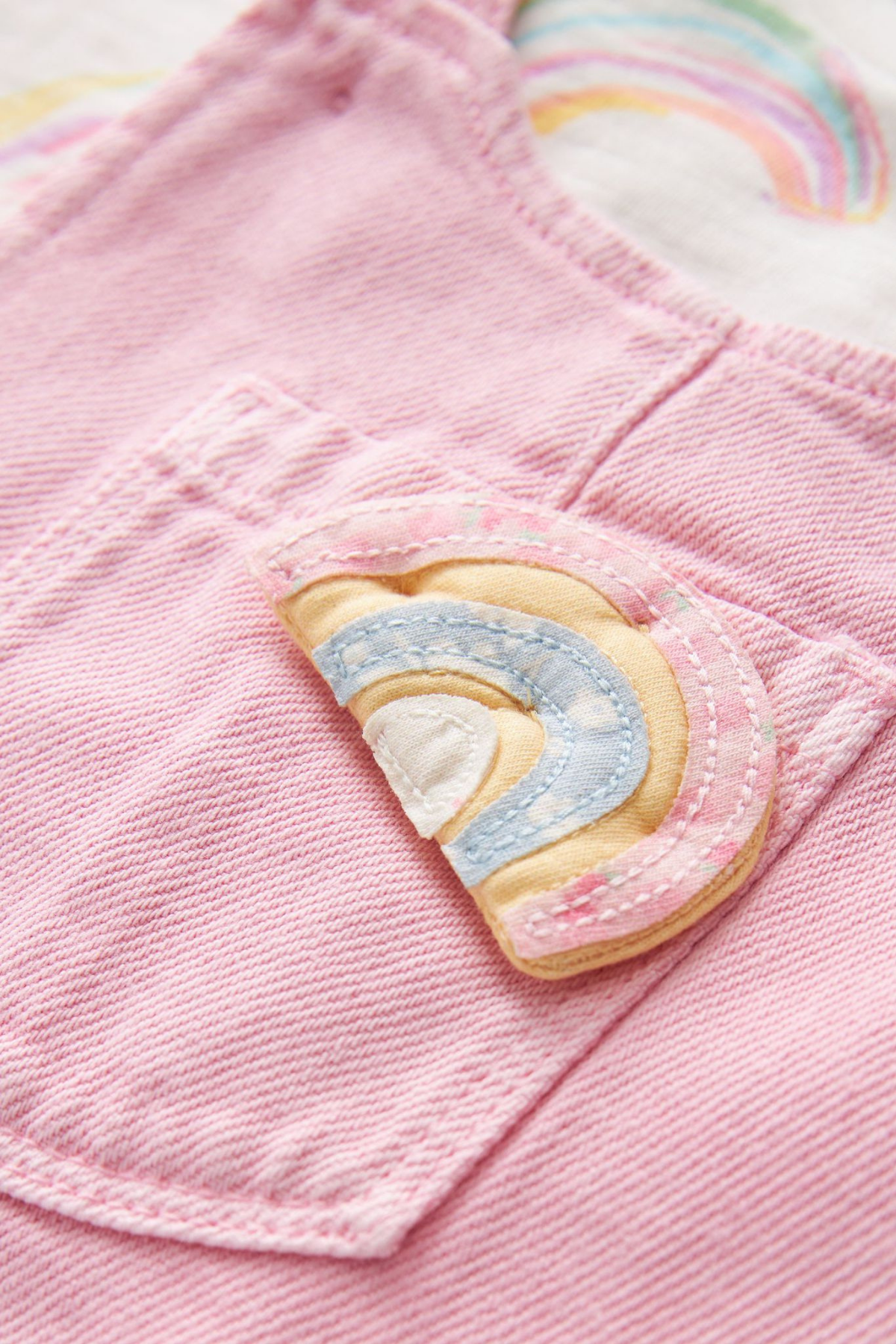 2 Parça Gökkuşağı Bahçivan Denim Salopet