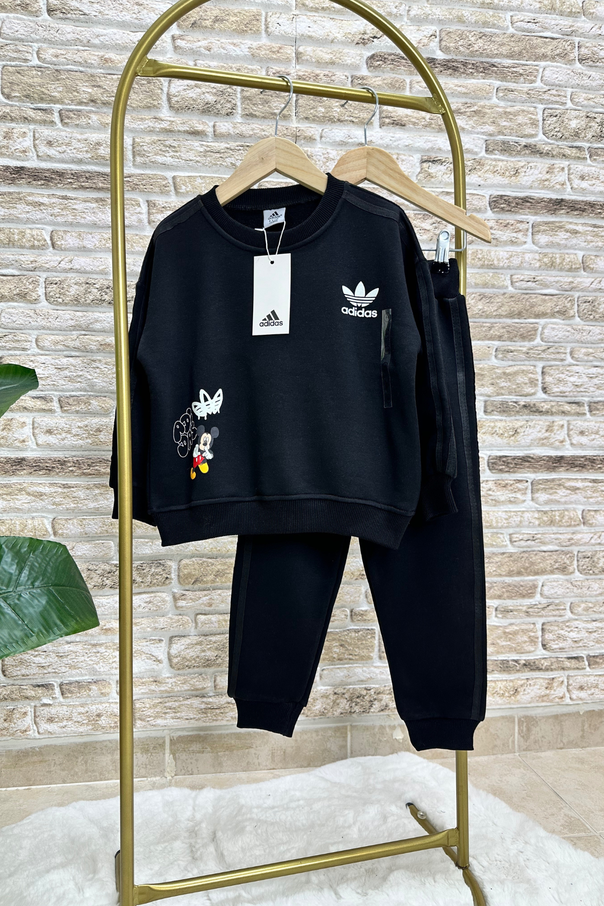 Unisex Çocuk 3 İplik Siyah Mickey Takım