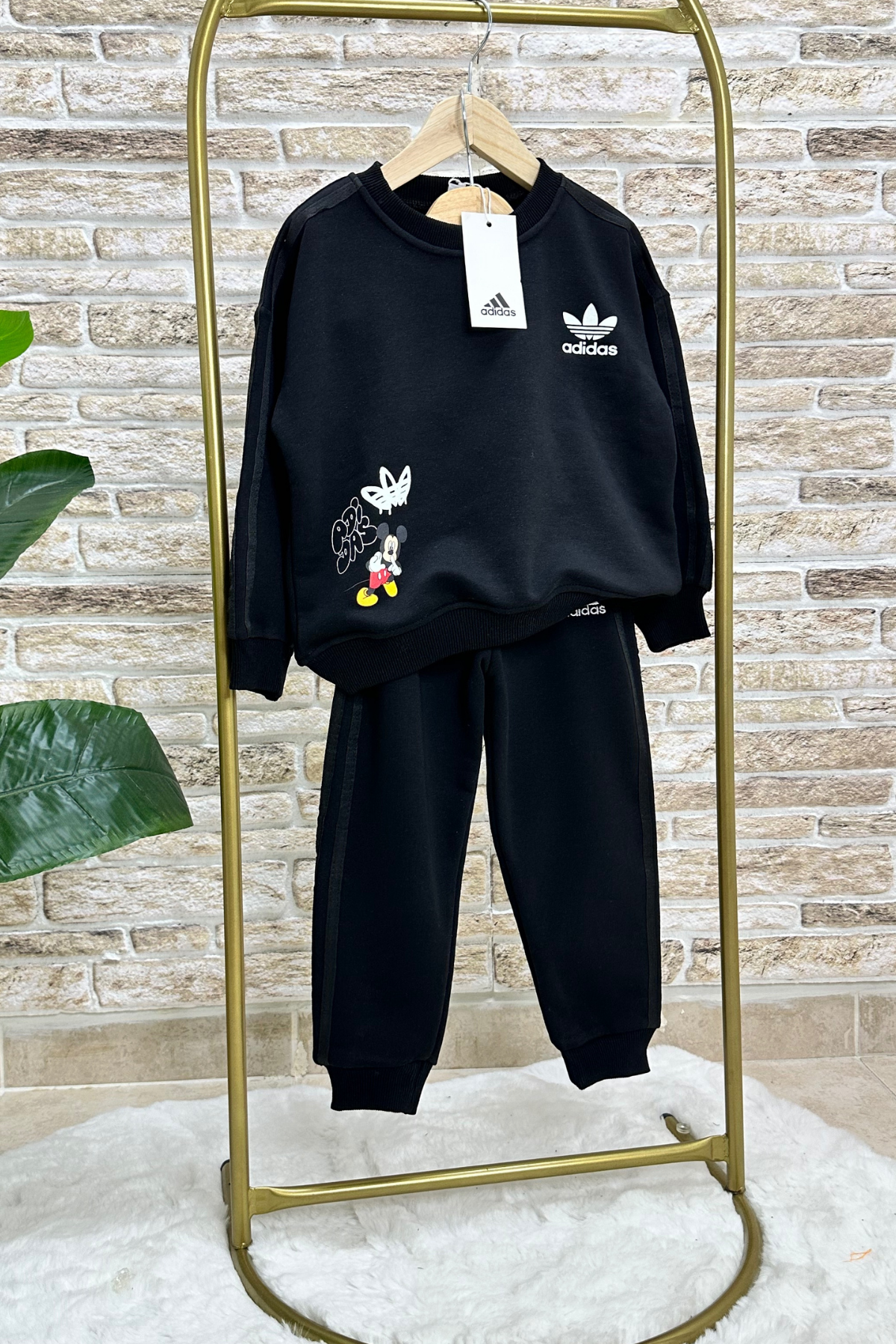 Unisex Çocuk 3 İplik Siyah Mickey Takım