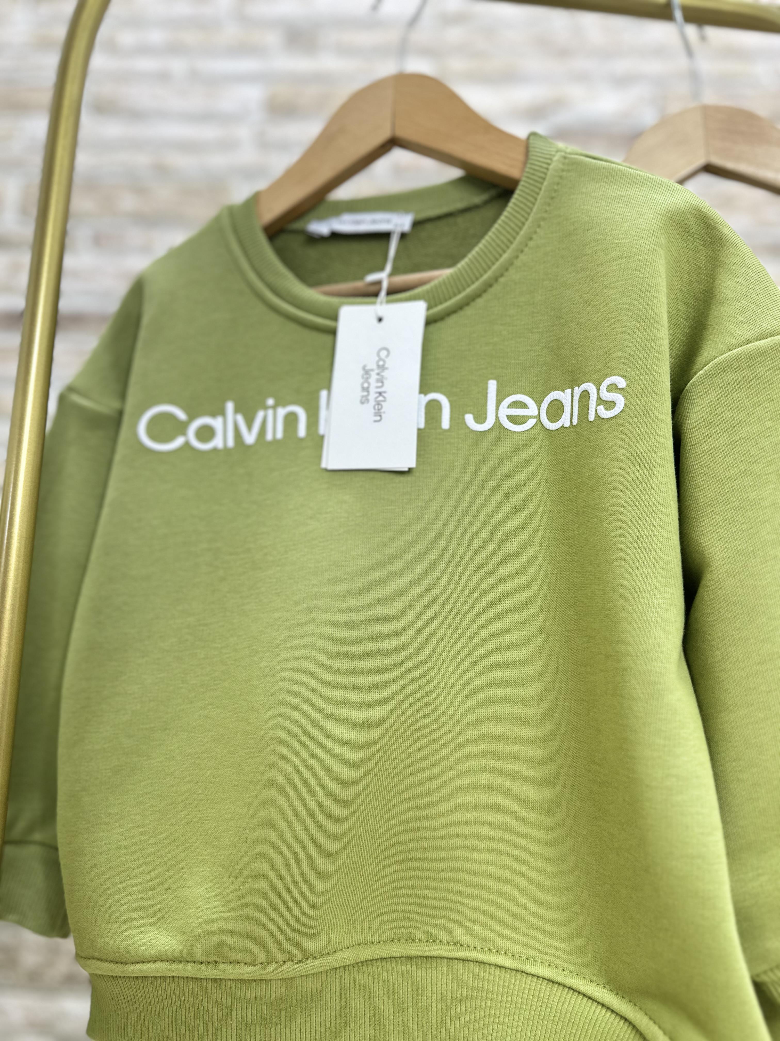 Erkek Çocuk 3 İplik Calvin Yağ Yeşili İkili Takım