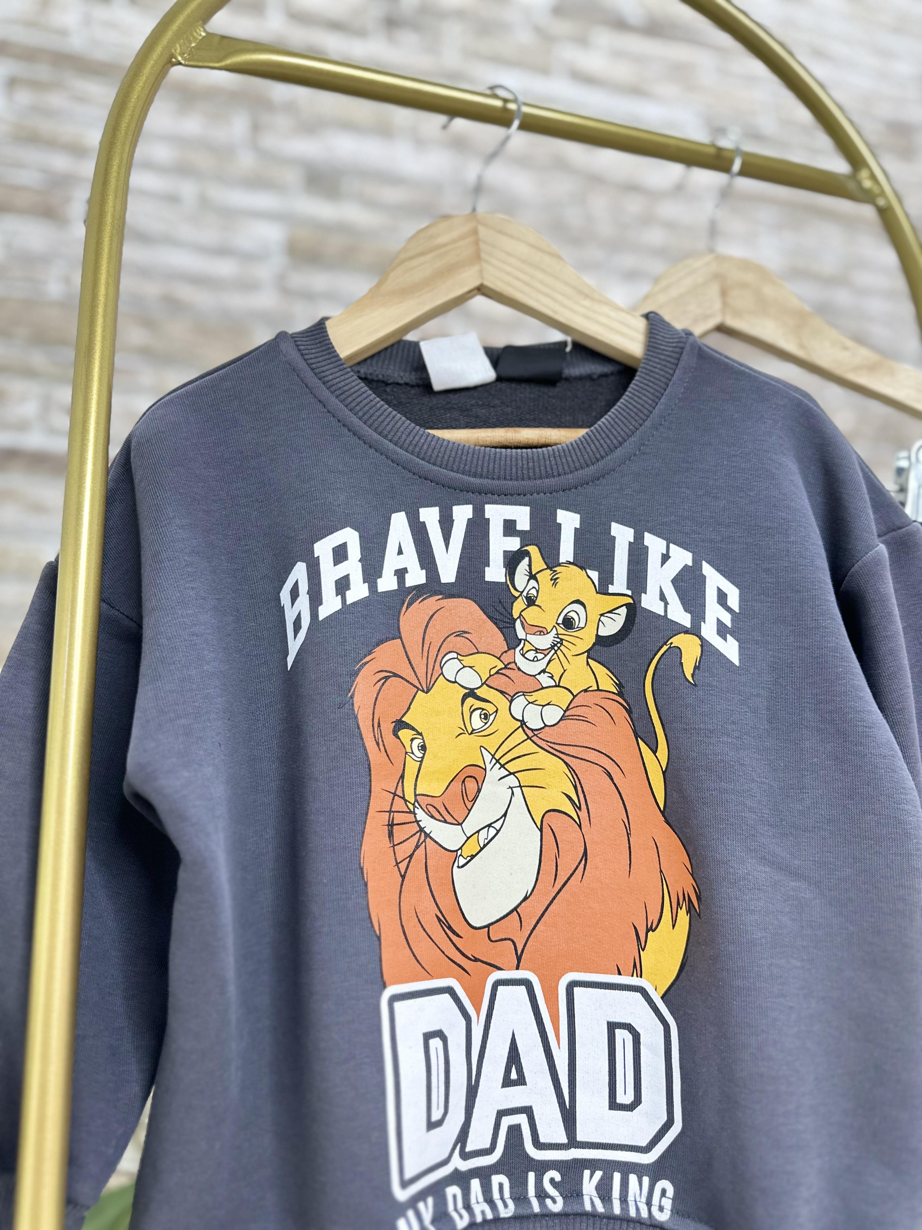 Erkek Çocuk 3 İplik Lion King Anrasit Takım