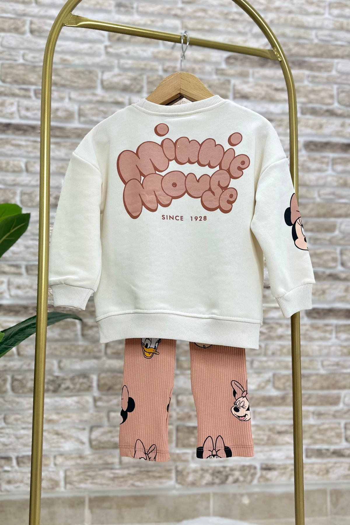 Kız Çocuk 3 İplik Minnie & Daisy Pullu Tayt Takım