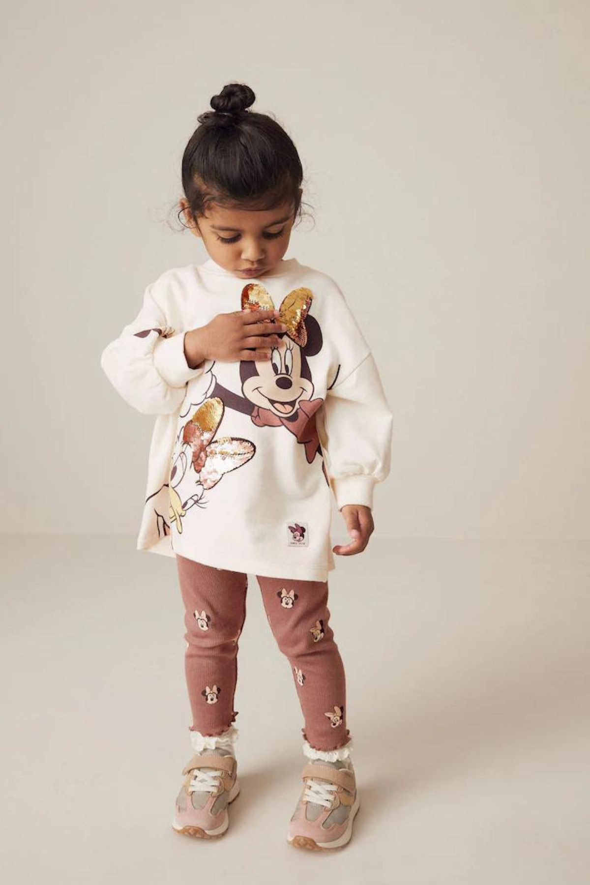 Kız Çocuk 3 İplik Minnie & Daisy Pullu Tayt Takım