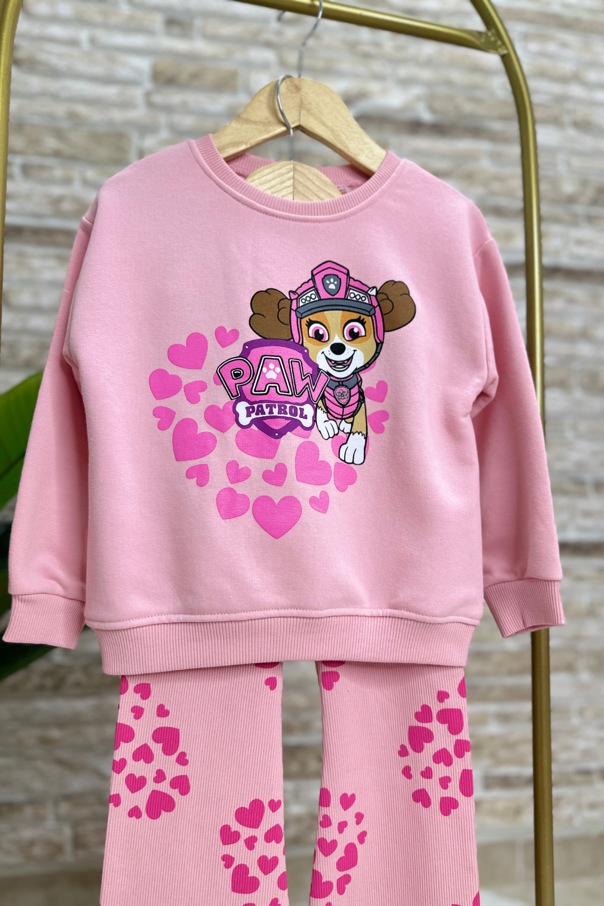Kız Çocuk 3 İplik Pawpatrol İspanyol Paça Taytlı Takım
