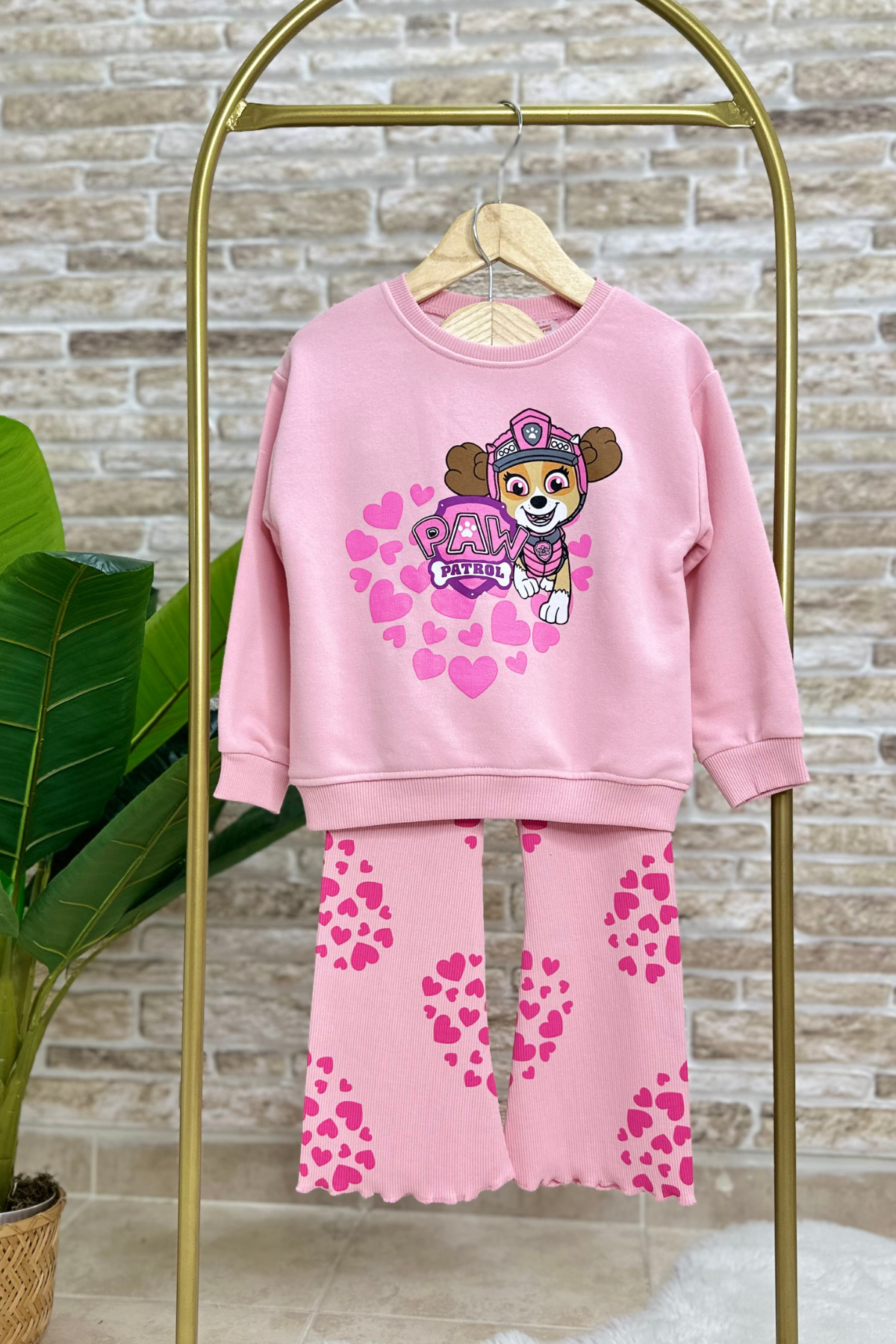 Kız Çocuk 3 İplik Pawpatrol İspanyol Paça Taytlı Takım