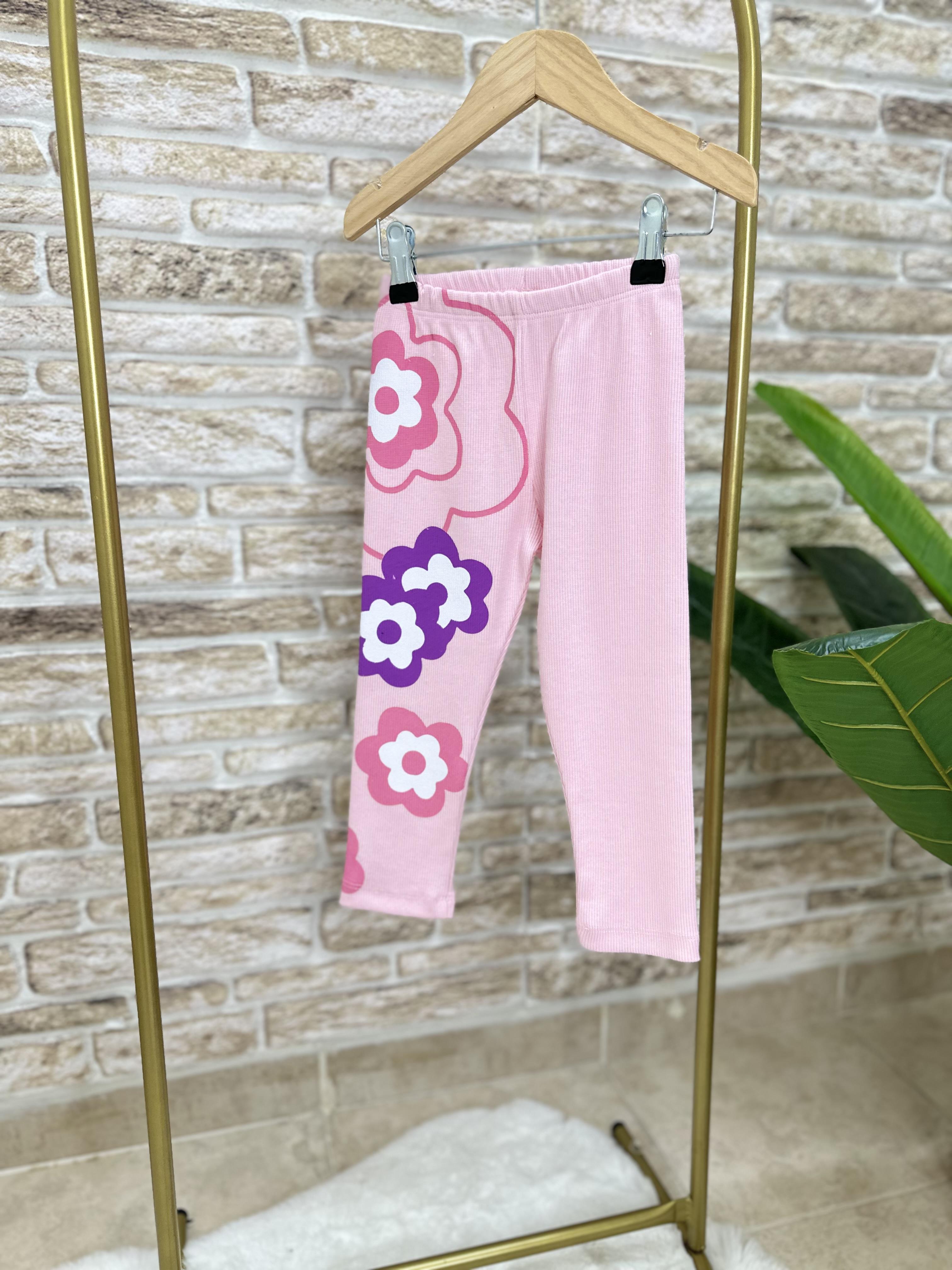 Kız Çocuk 3 İplik Peppa Baskı Taytlı Takım