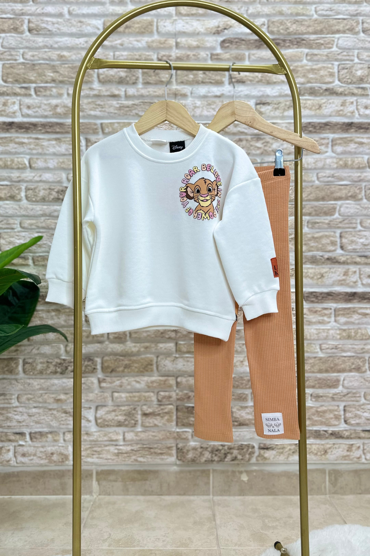 Kız Çocuk 3 İplik  Simba & Nala Taytlı Takım