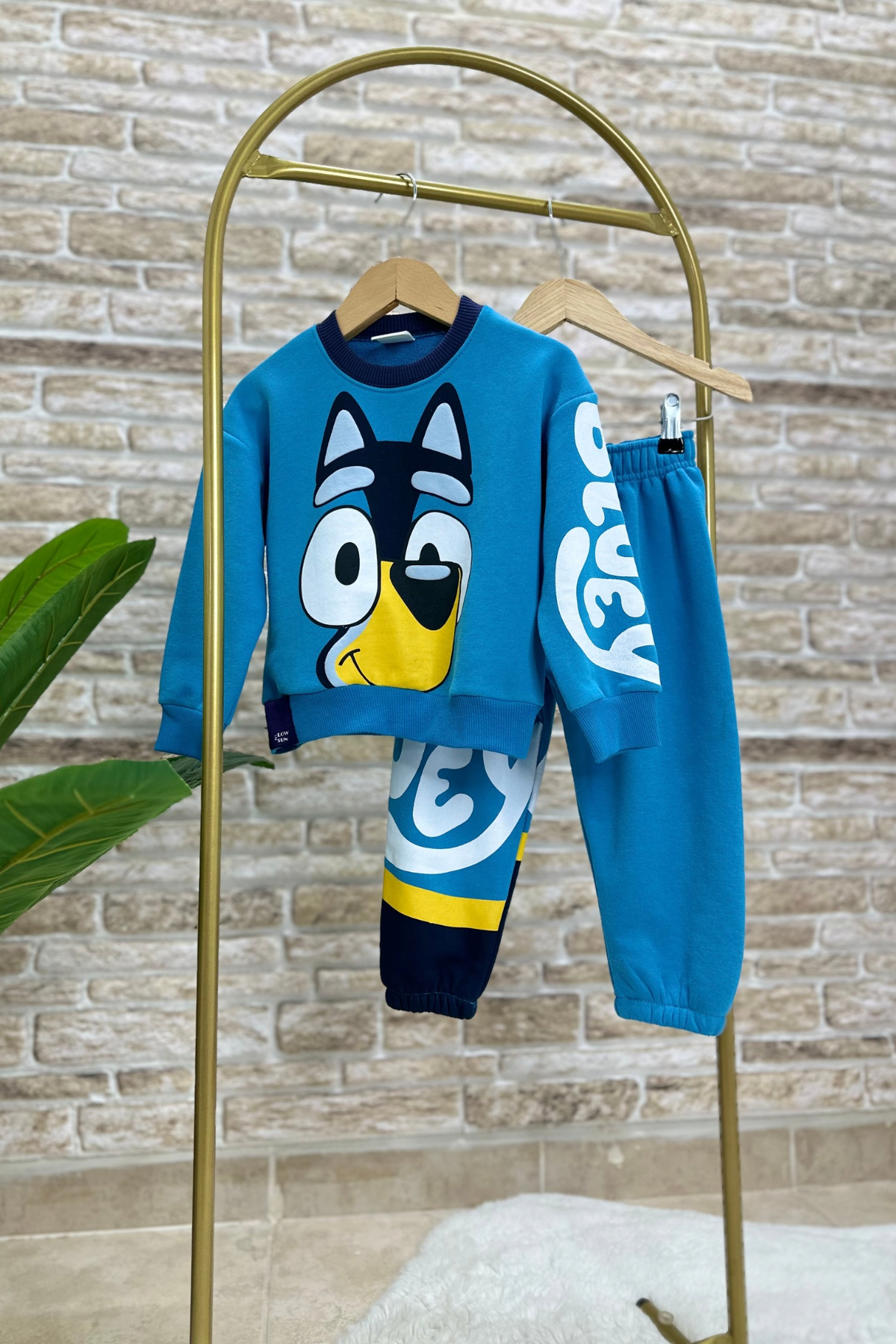 Unisex Çocuk 3 İplik Bluey Mavi İkili Takım
