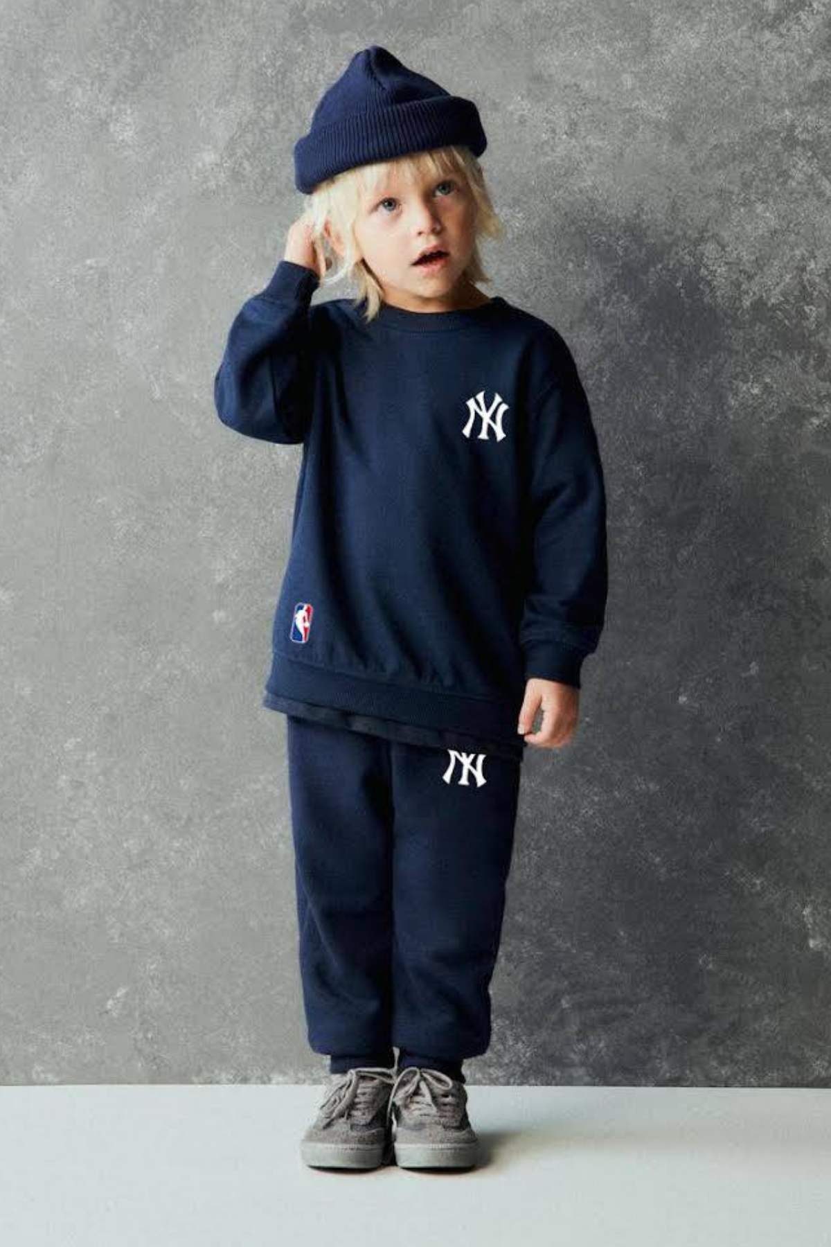 Unisex Çocuk 3 İplik Lacivert Nba Baskı Takım