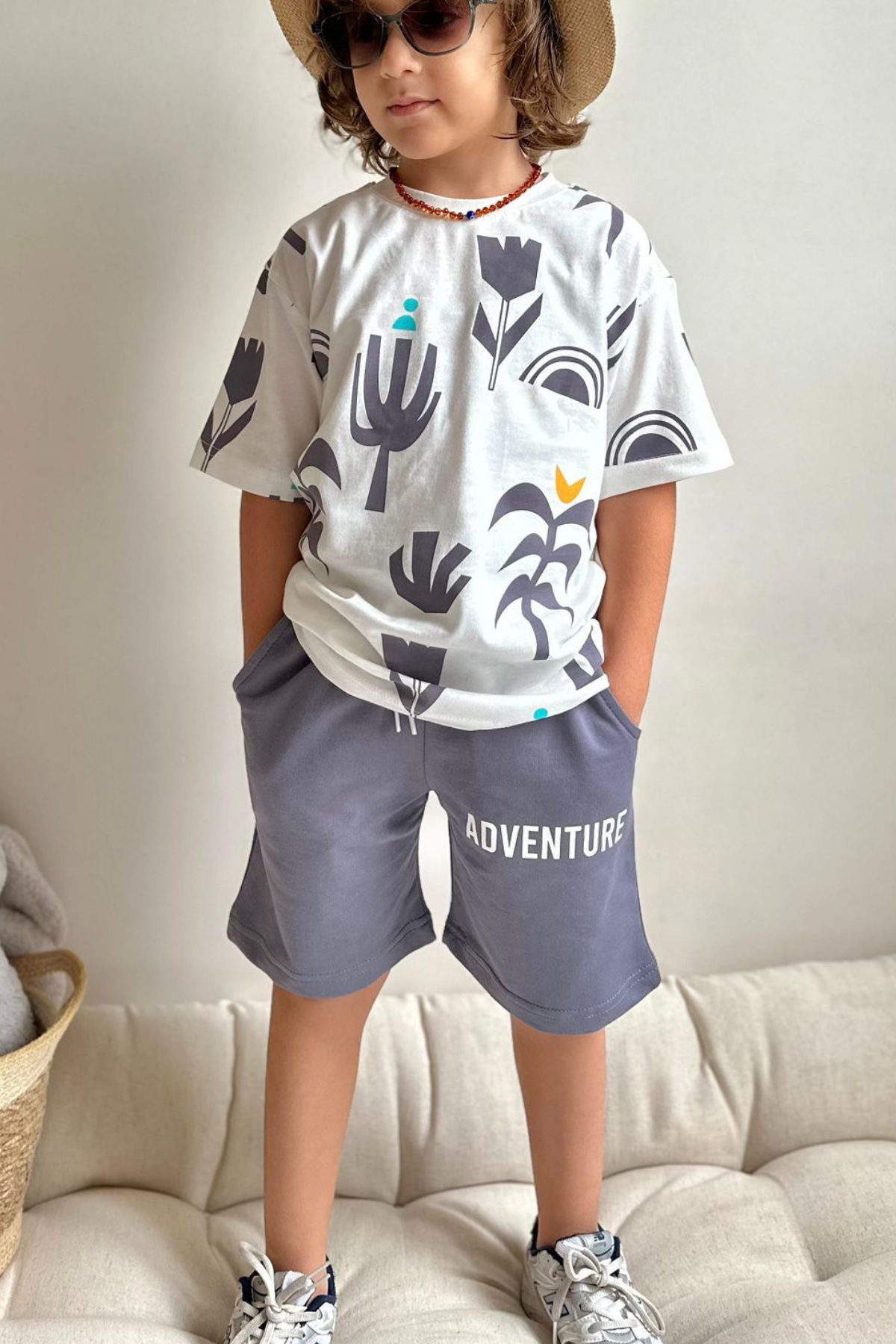 Adventure Gri Şortlu Takım