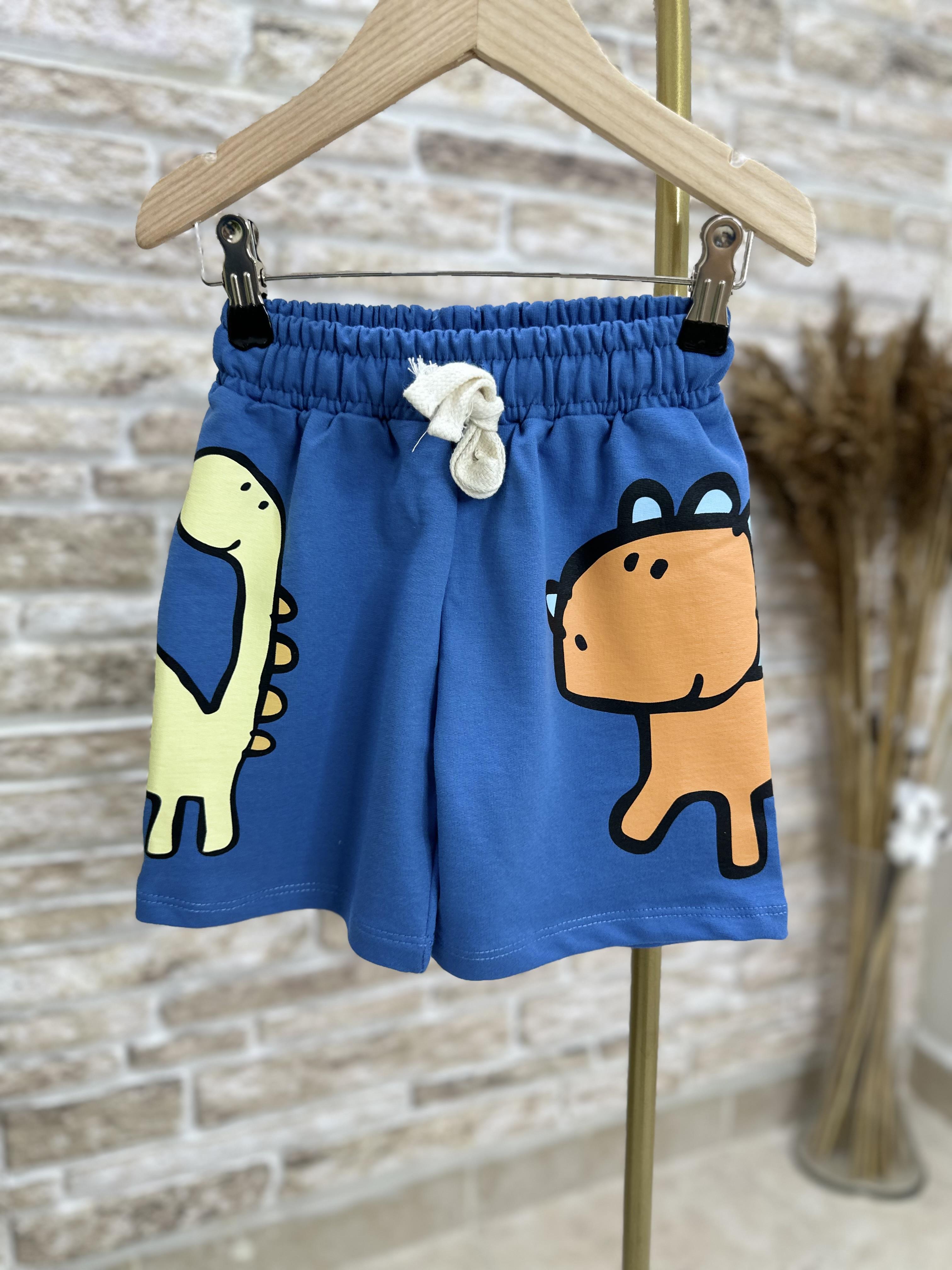 Animal Baskı Saks Şortlu Takım