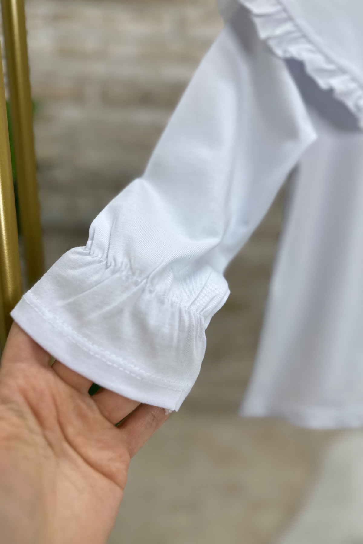 Kız Çocuk Bebe Yakalı Beyaz Bluz