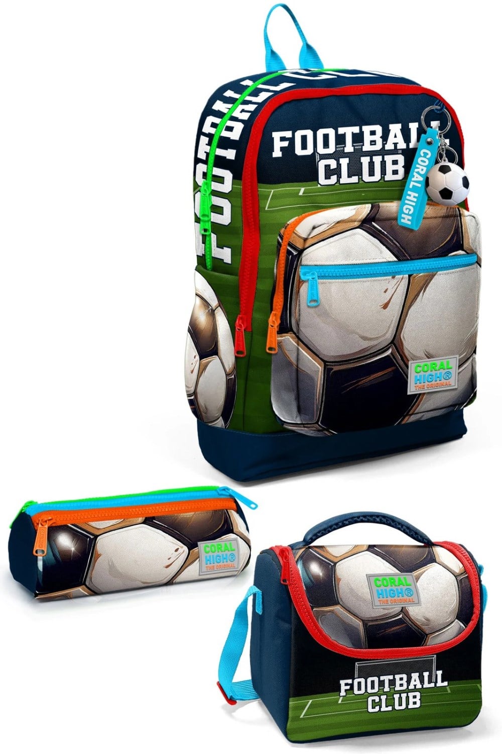 Coral High Kids Lacivert Futbol Desenli 3lü Okul Çanta Seti SET0123779