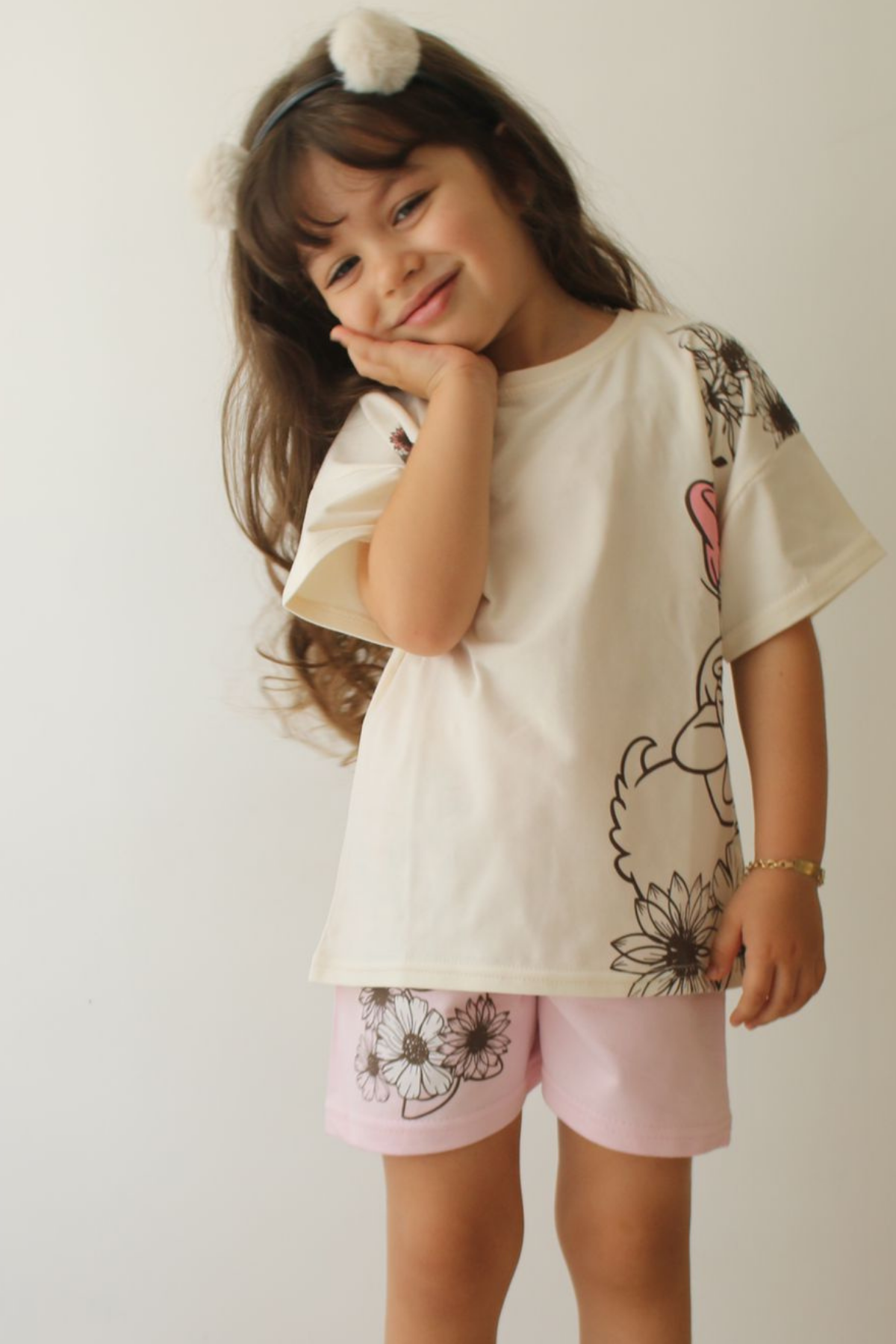 Daisy Baskı Şortlu Takım