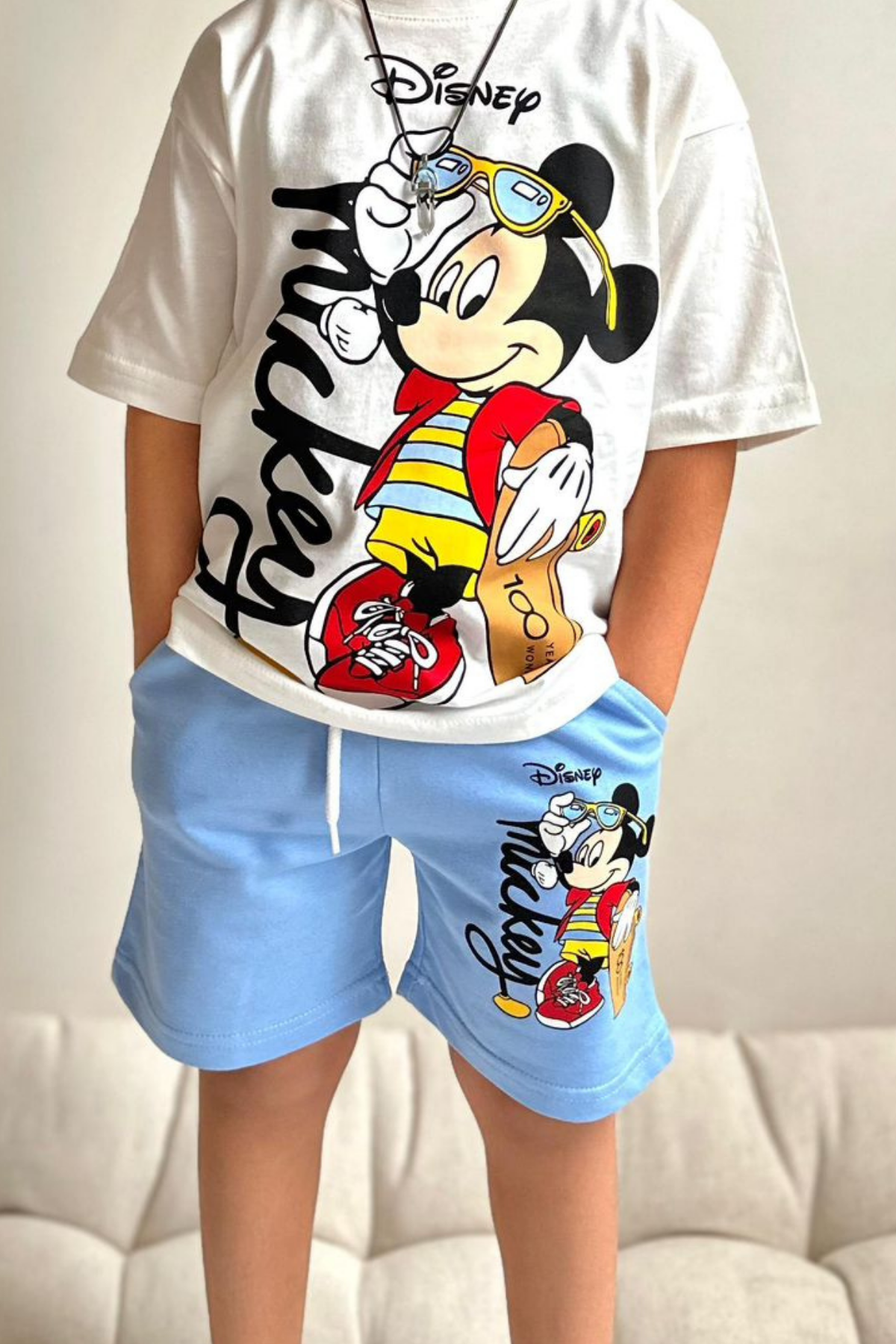 Disney Mavi Şortlu Takım