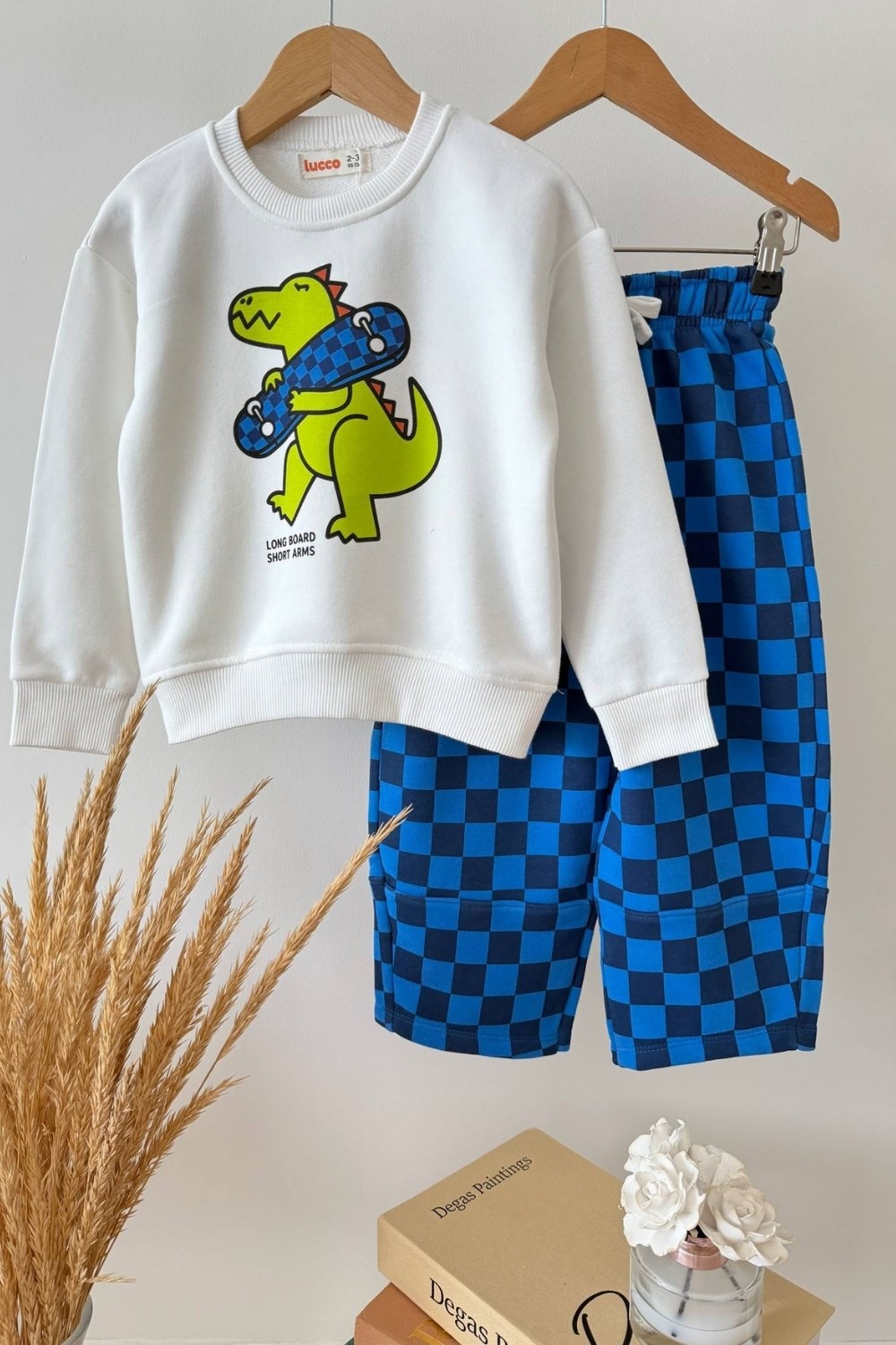 Erkek Çocuk  3 İplik Dino Baskılı Takım
