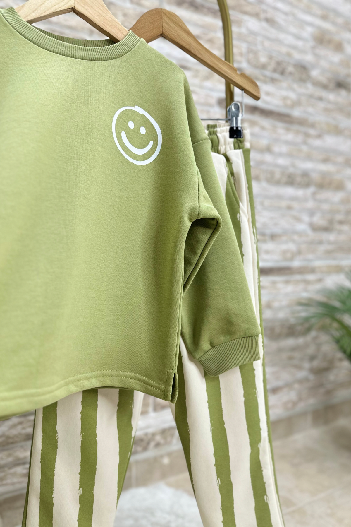 Erkek Çocuk 3 İplik Smile Çizgili Takım