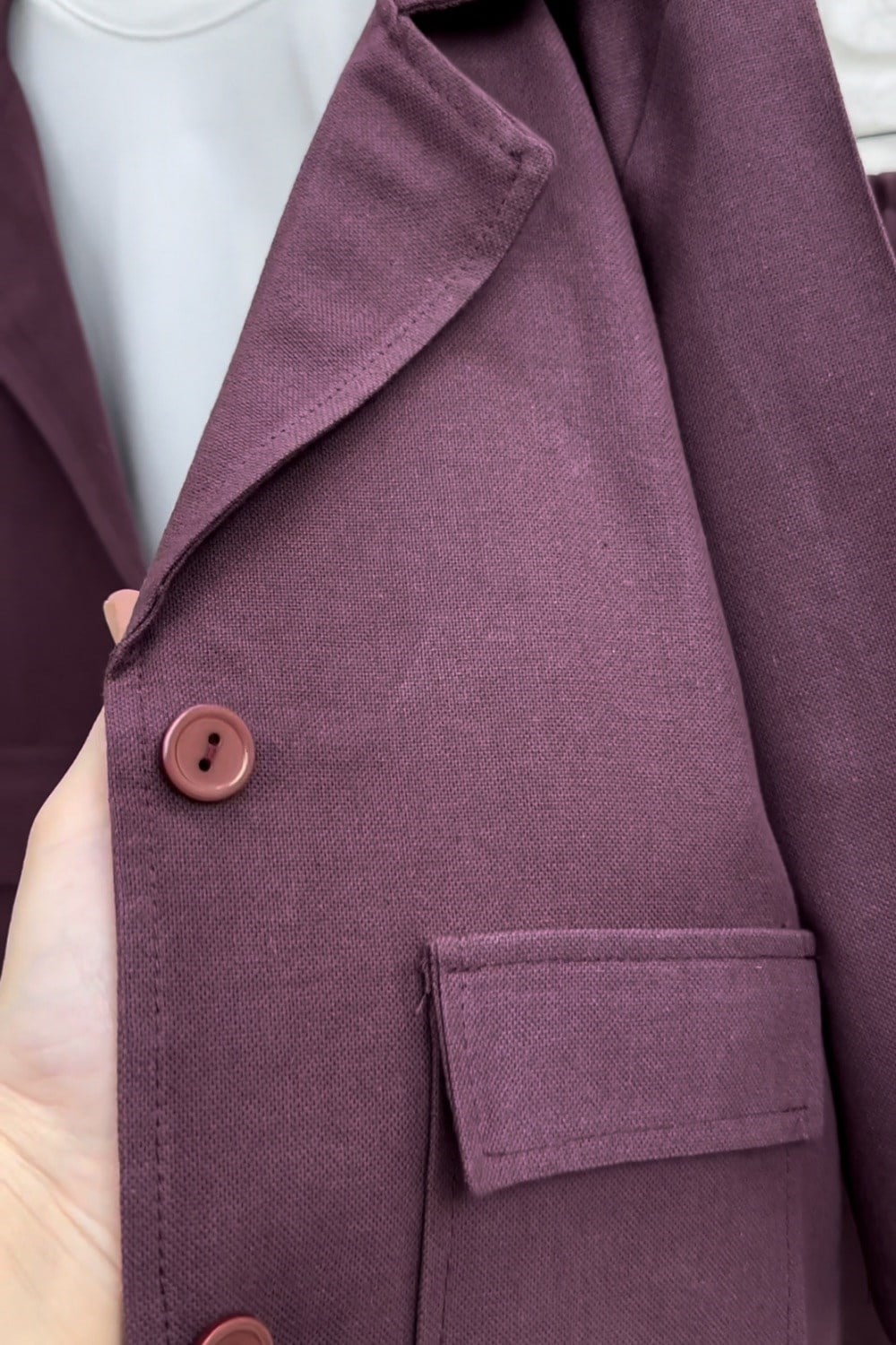 Erkek Çocuk Blazer Keten Mürdüm Takım