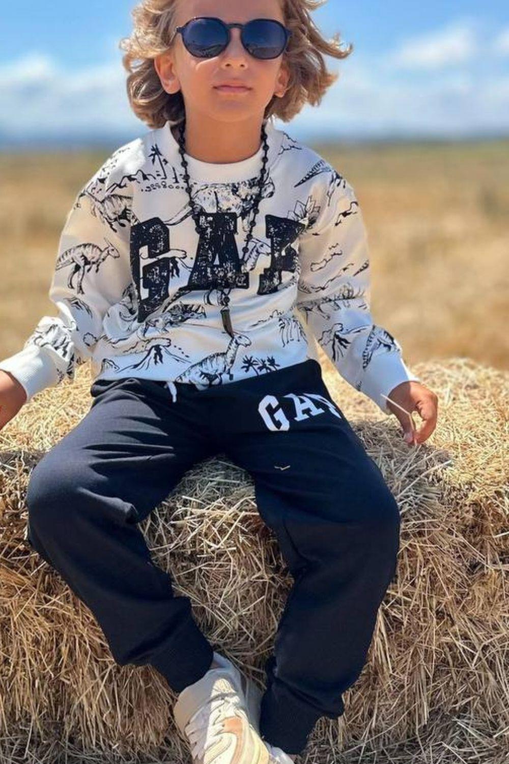 Erkek Çocuk Gap Dinazorlu Lacivert  Takım